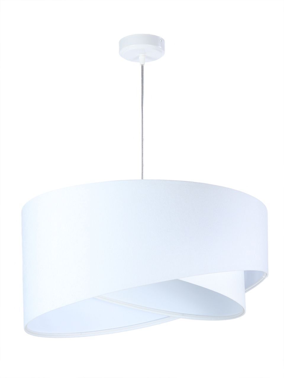 Hängelampe Weiß E27 rund D: 50 cm Stoff Velours Optik Modern Lampe, Deckenventilator, Gerät, Elektrisches Gerät, Deckenleuchte