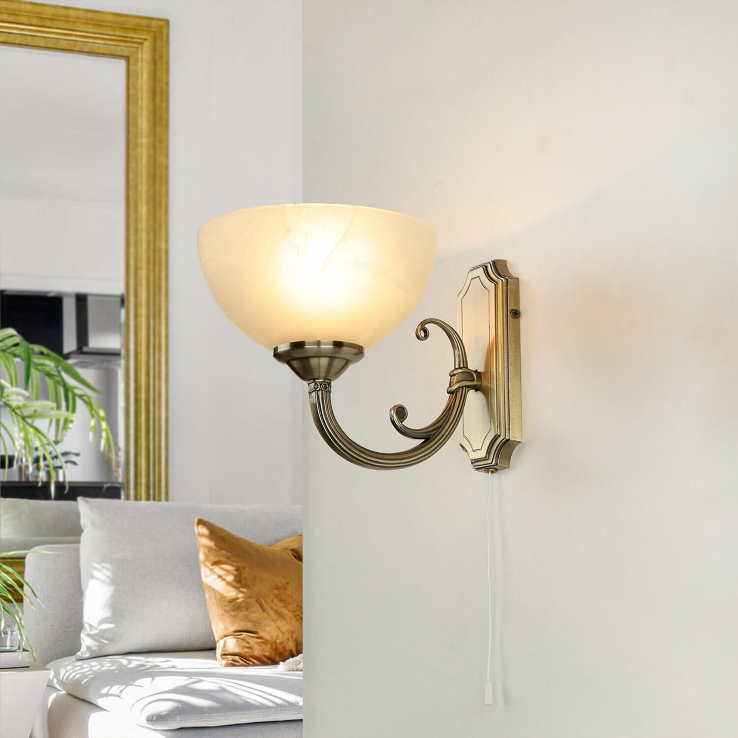 Längliche Jugendstil Wandleuchte MARLENE Lampe