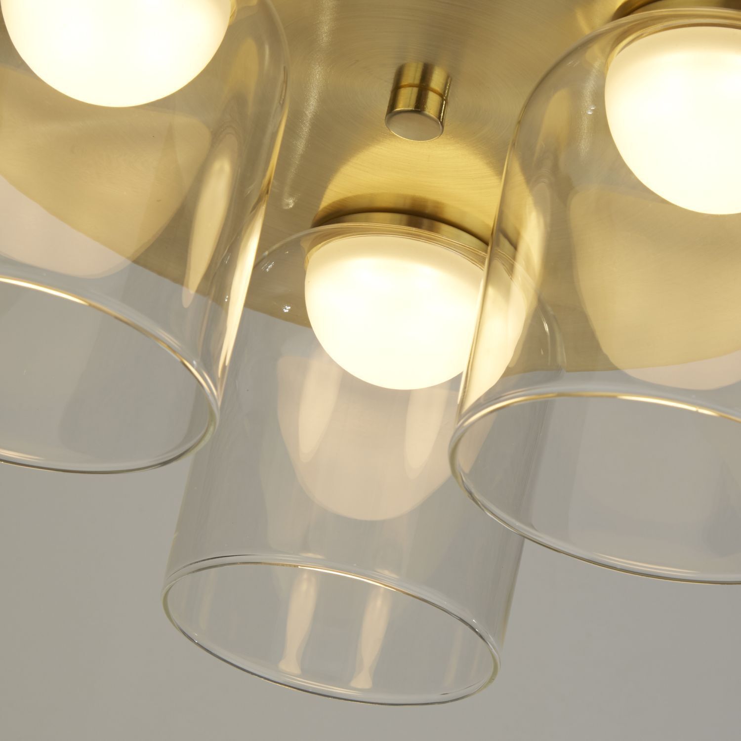 Kleine LED Deckenleuchte Glas Metall Ø30 cm IP44 4000 K