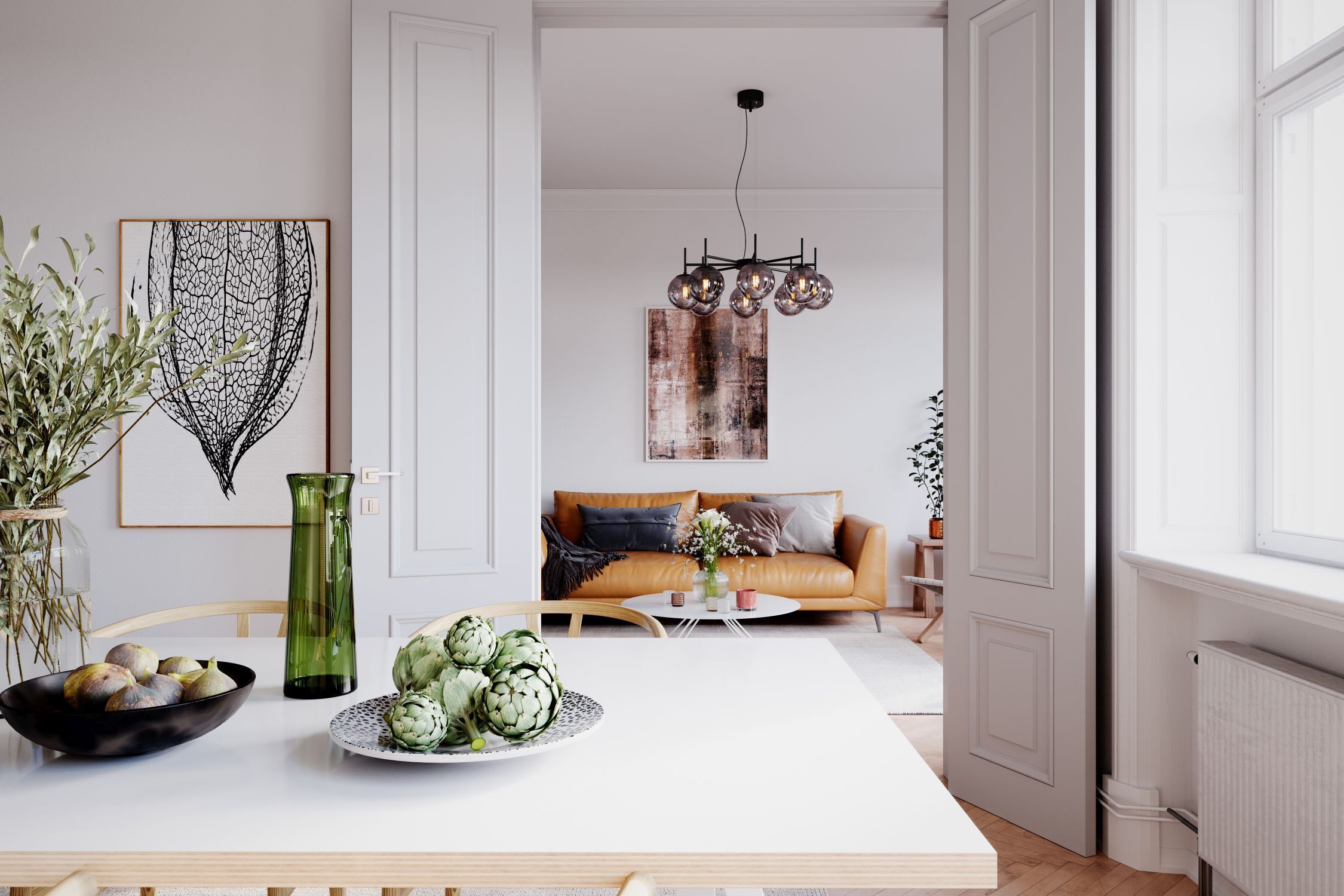 Hängeleuchte Metall Rauchglas B: 83 cm Kugel Schirm 8x E27 Speisesaal, Esstisch, Tisch, Dekoration für Zuhause, Innenarchitektur