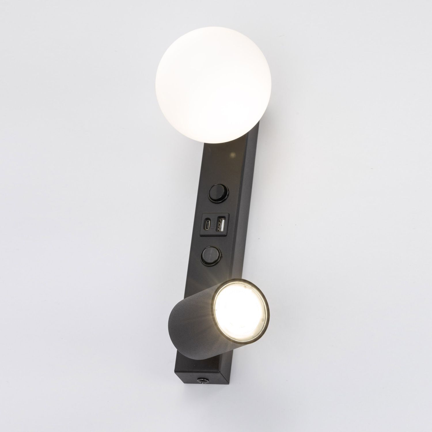 Applique murale rechargeable USB Interrupteur GU10 + G9 Verre Métal Beleuchtung, Lampe, Leuchte