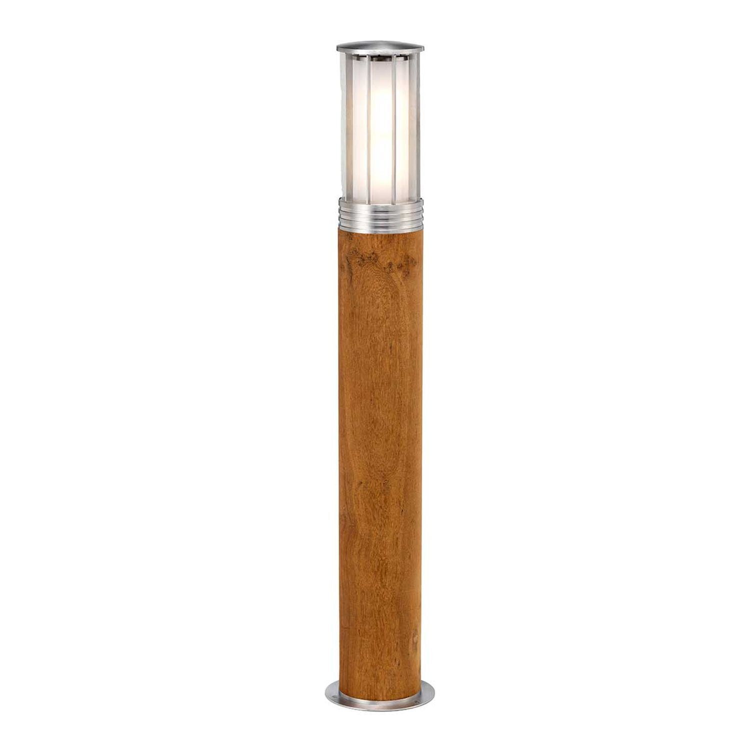 Pollerleuchte Edelstahl Teak Holz IP55 70 cm hoch blendarm Lampe