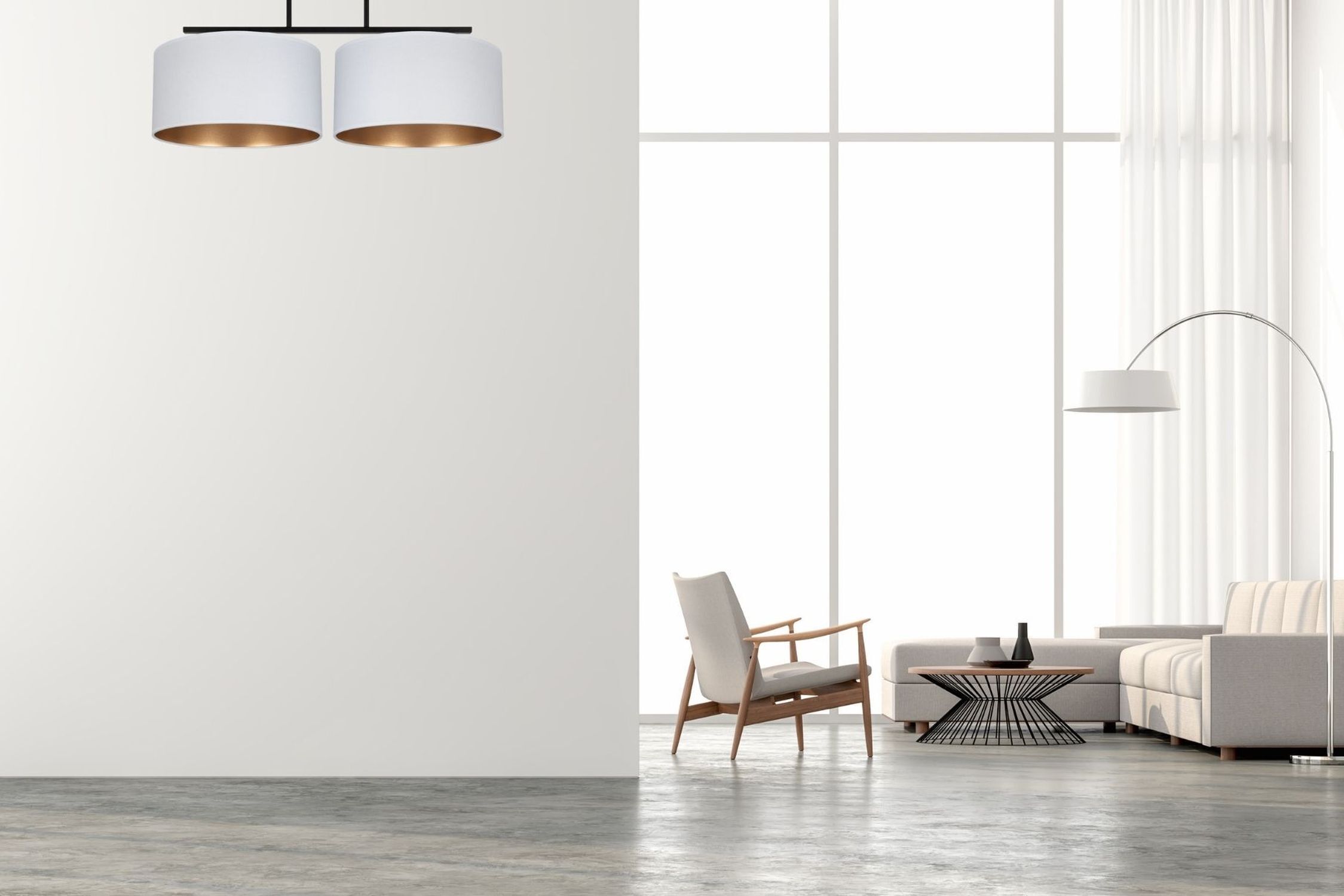 Lampe de plafonnier Tissu noir éblouissant blanc or E27 70 cm Lampe, Stuhl, Mobiliar