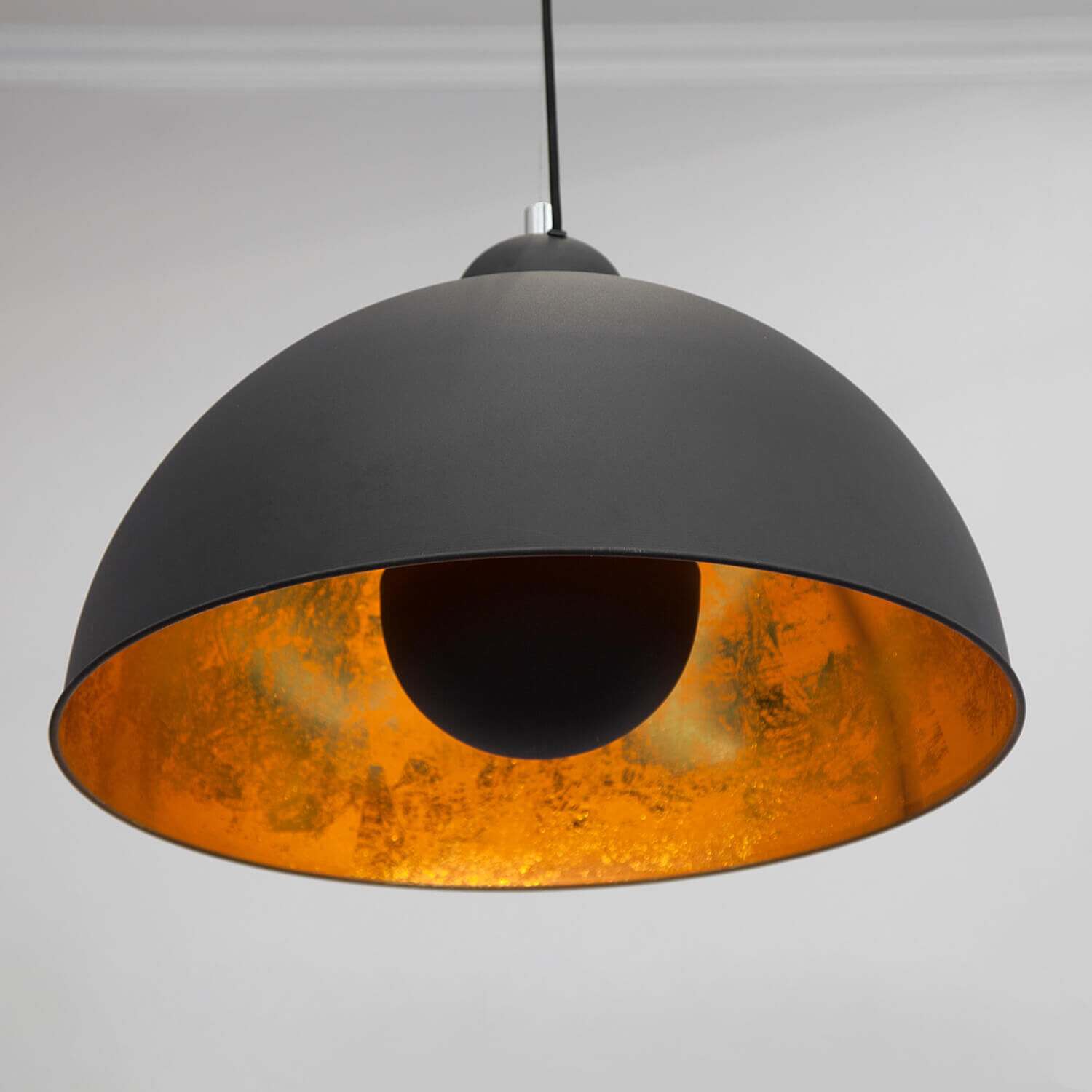 Pendelleuchte rund Ø55cm Retro Schwarz Gold Lampe, Lampenschirm