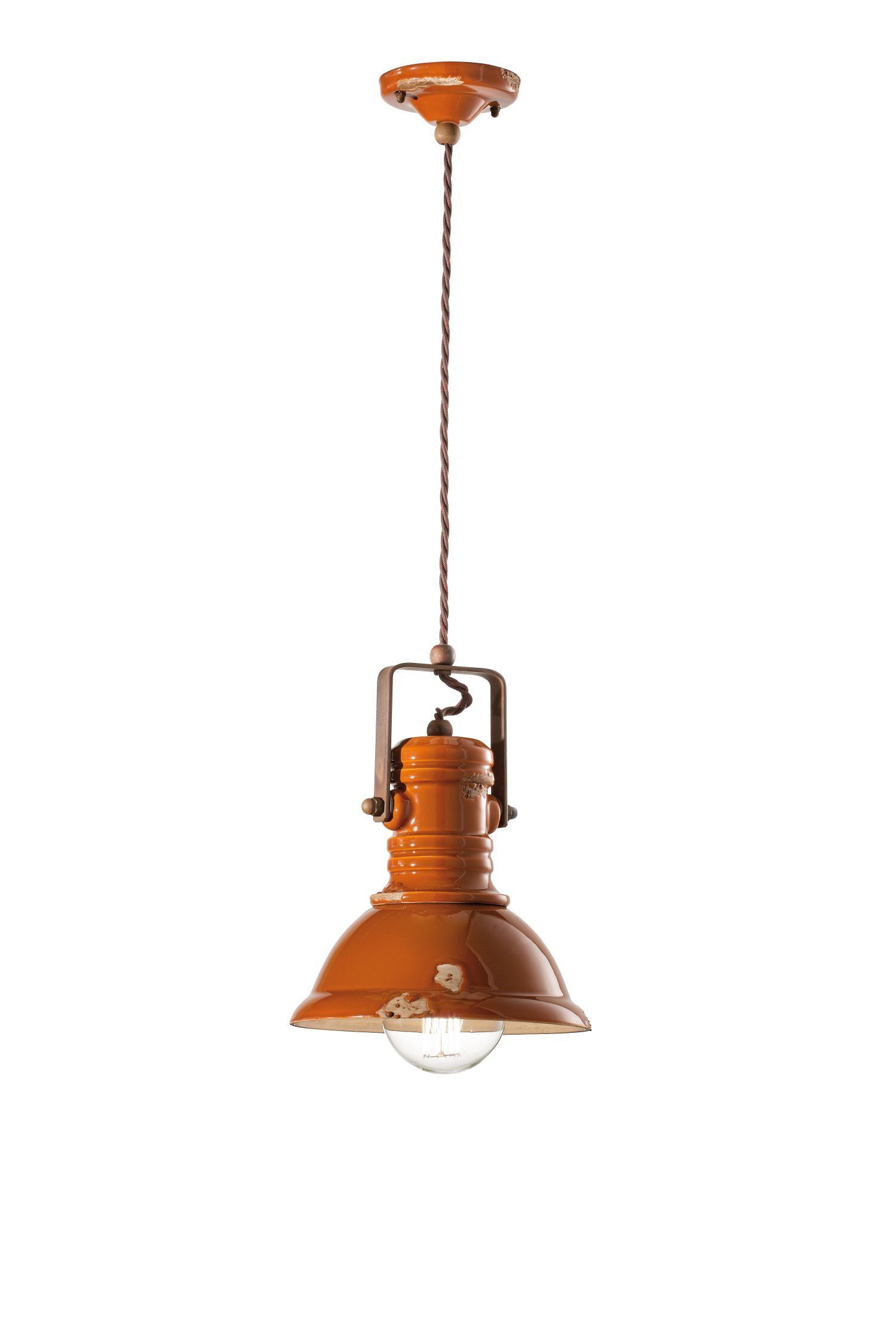 Pendelleuchte Metall Keramik D: 23 cm H: max. 150 cm