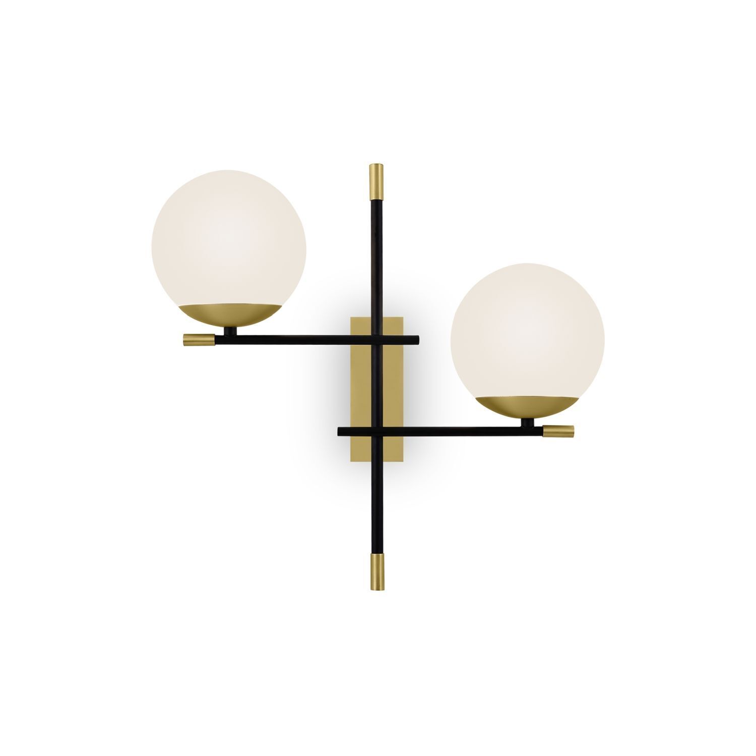 Applique Métal Verre E14 Largeur 44 cm 2 flammes Moderne