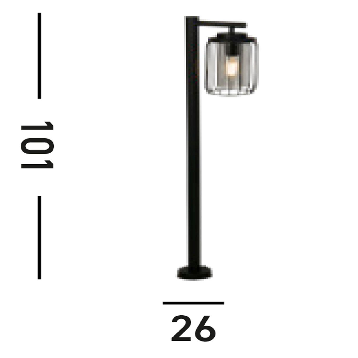 Wetterfeste Wegeleuchte Aluminium IP44 E27 Schwarz
