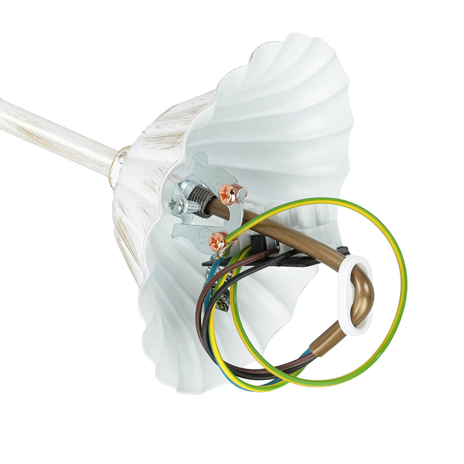 Lustre shabby en or écru Ø64cm GANARA Lustre shabby en or écru Ø64cm GANARA