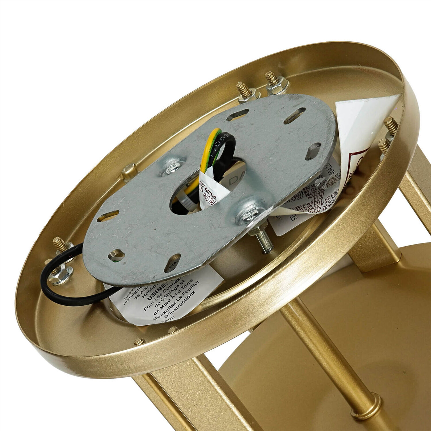 Deckenlampe Messing Creme 3x E27 Ø 34 cm rund SHOJI Deckenlampe Messing Creme 3x E27 Ø 34 cm rund SHOJI