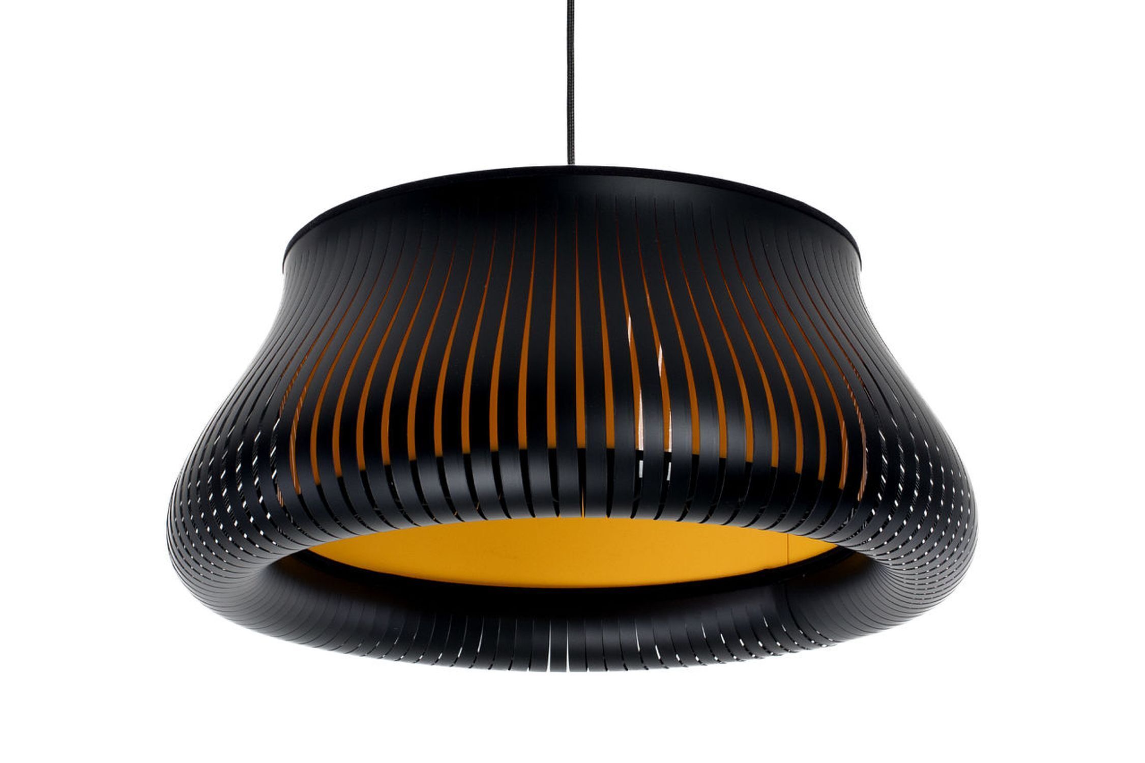 Hängelampe Gold Schwarz E27 Ø30 cm rund blendarm