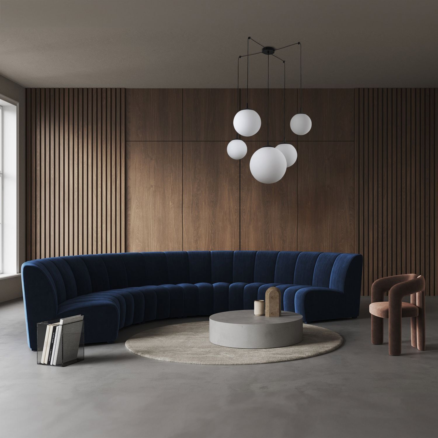 Pendelleuchte verstellbar B: max. 4 m Glas Metall 5x E27 Drinnen, Innenarchitektur, Teppich, Stuhl, Couch