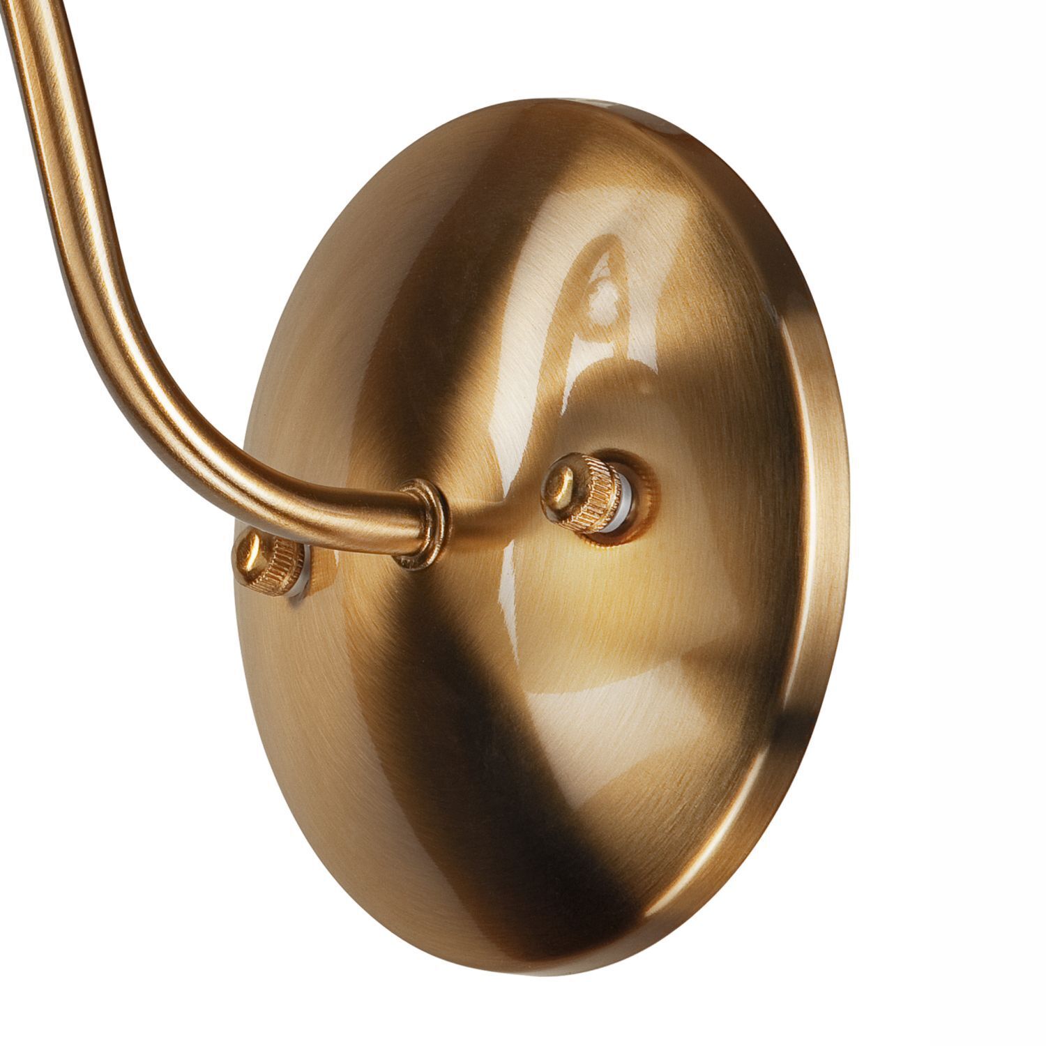 Wandleuchte, Bronze, Messing, Lampenausleger, Rundplatte