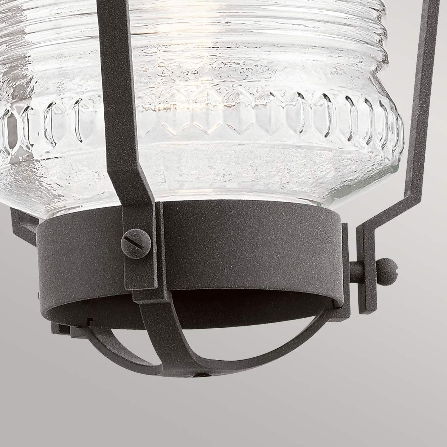 Außenlampe Veranda E27 IP44 H: max. 211,8 cm verstellbar Kreis, Laternenkonstruktion, Glaslampenschirm, Metallhalter, Ankerarmatur