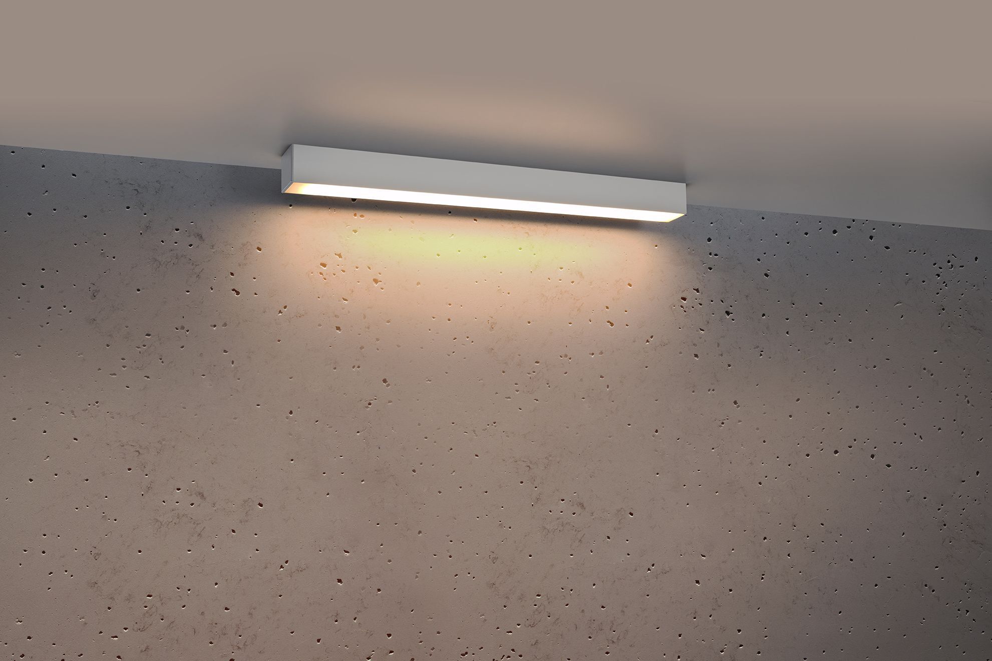 Plafonnier LED Blanc Métal 67 cm long plat KARENA