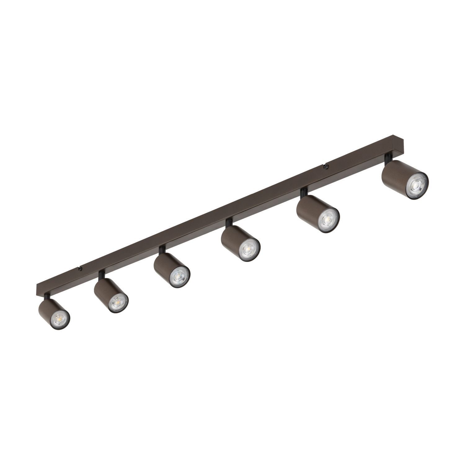 Spot de plafond 127 cm de long 6-flamme métal brun GU10