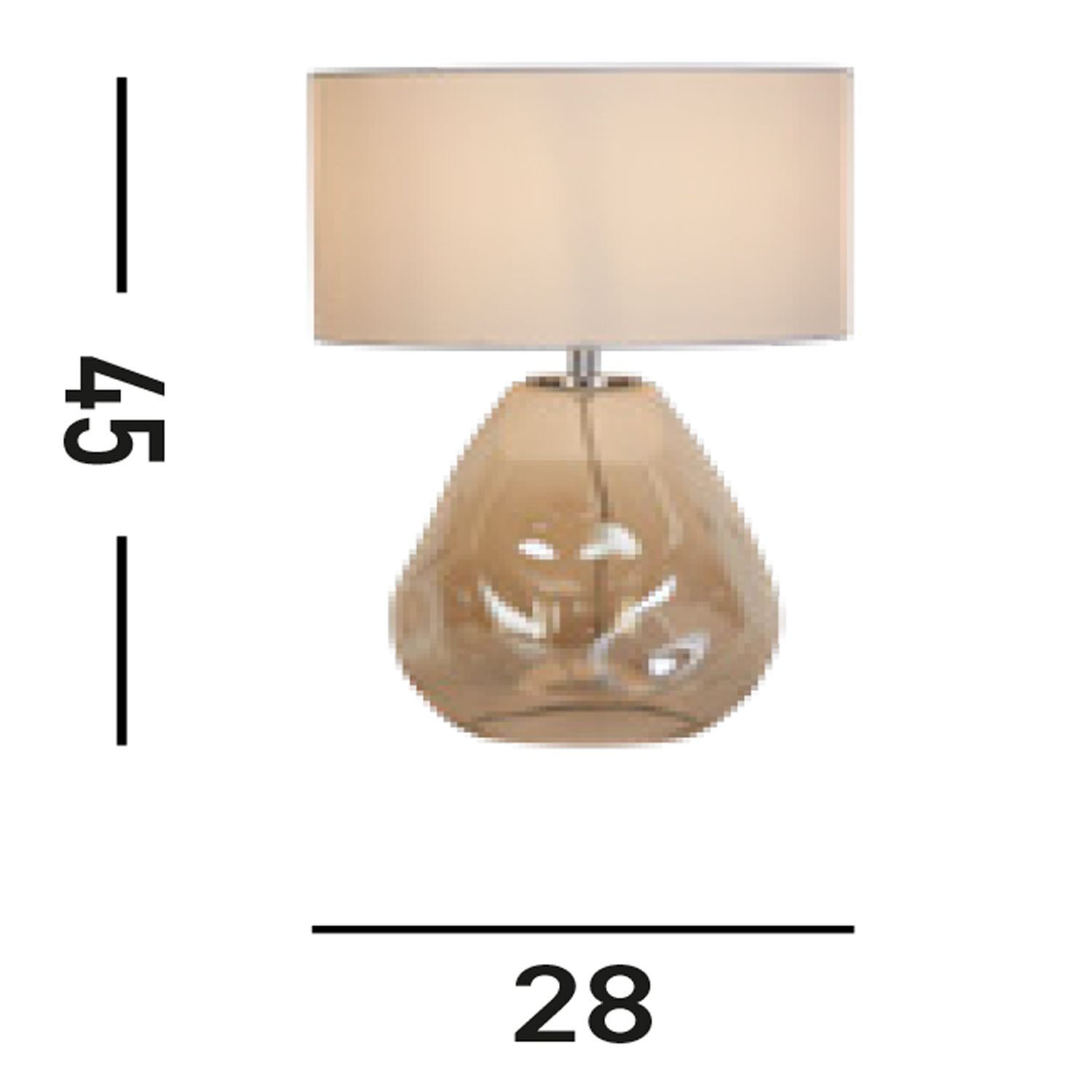 Lampe de table tissu verre anti-éblouissement 44,5 cm champagne blanc Lampe, Tischlampe