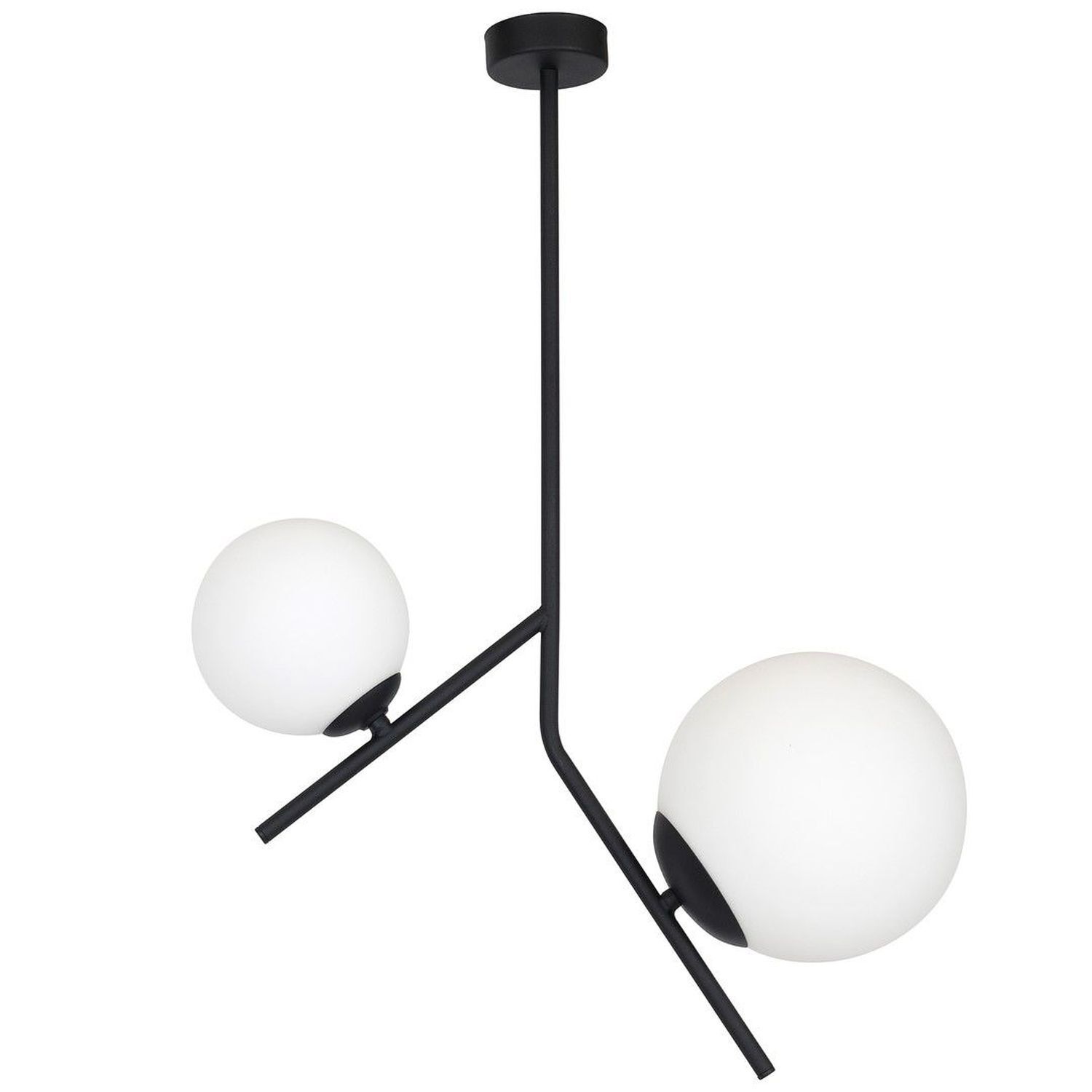 Deckenlampe Schwarz E14 E27 L:50 cm Glas Kugeln