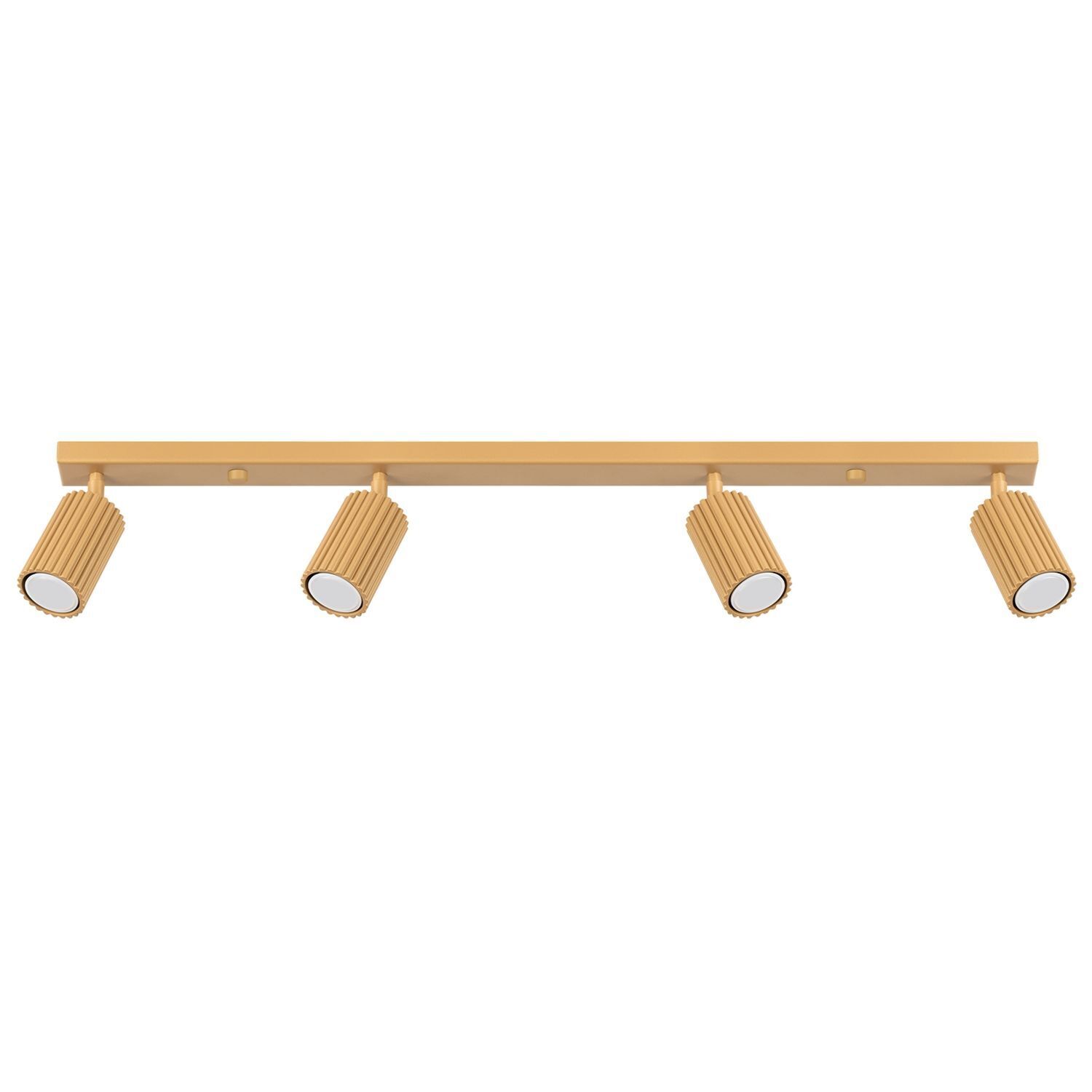 Lampe de plafonnier à 4 flammes 81 cm de long GU10 en aluminium doré