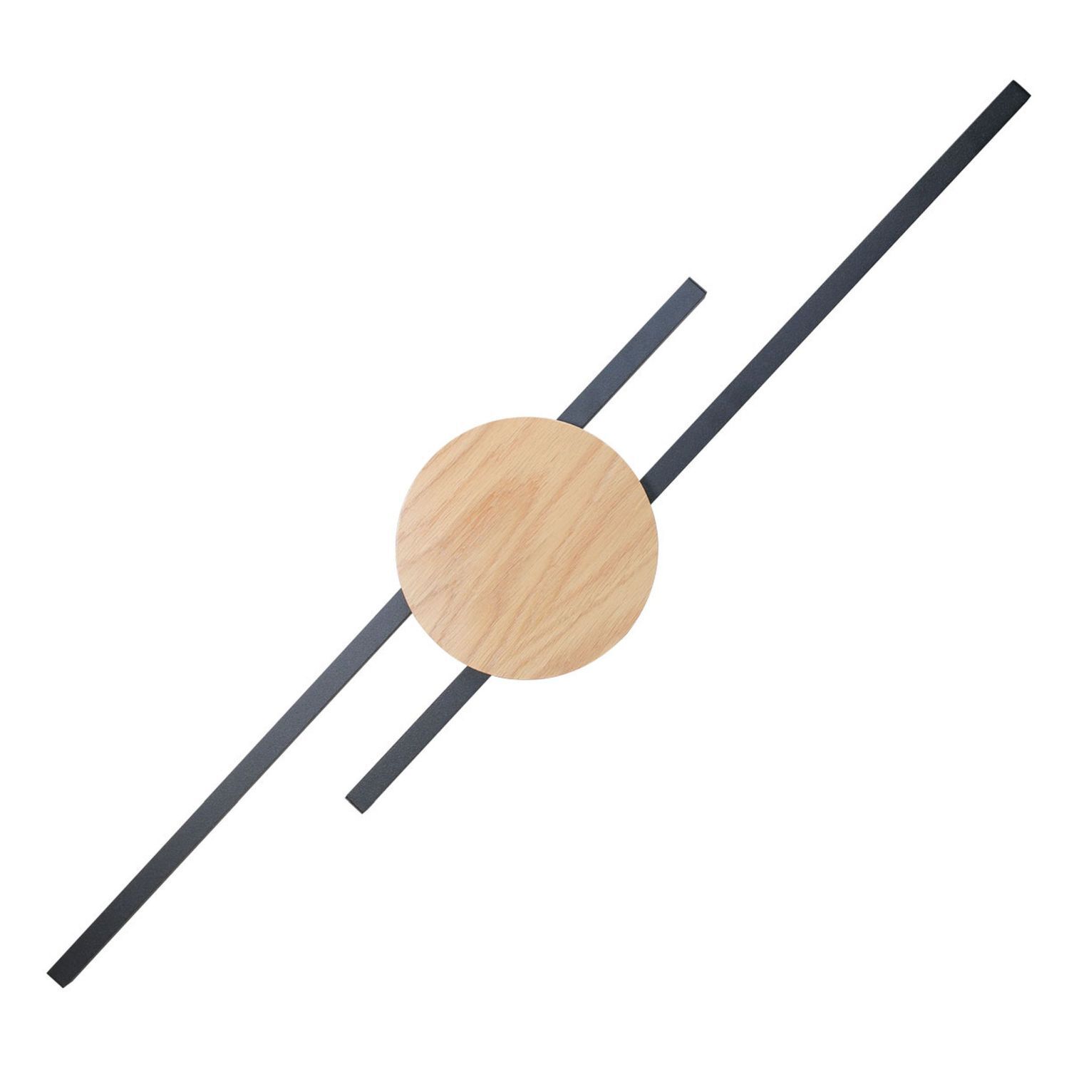 Applique LED indirecte 3000 K Noir Nature Métal Bois Moderne