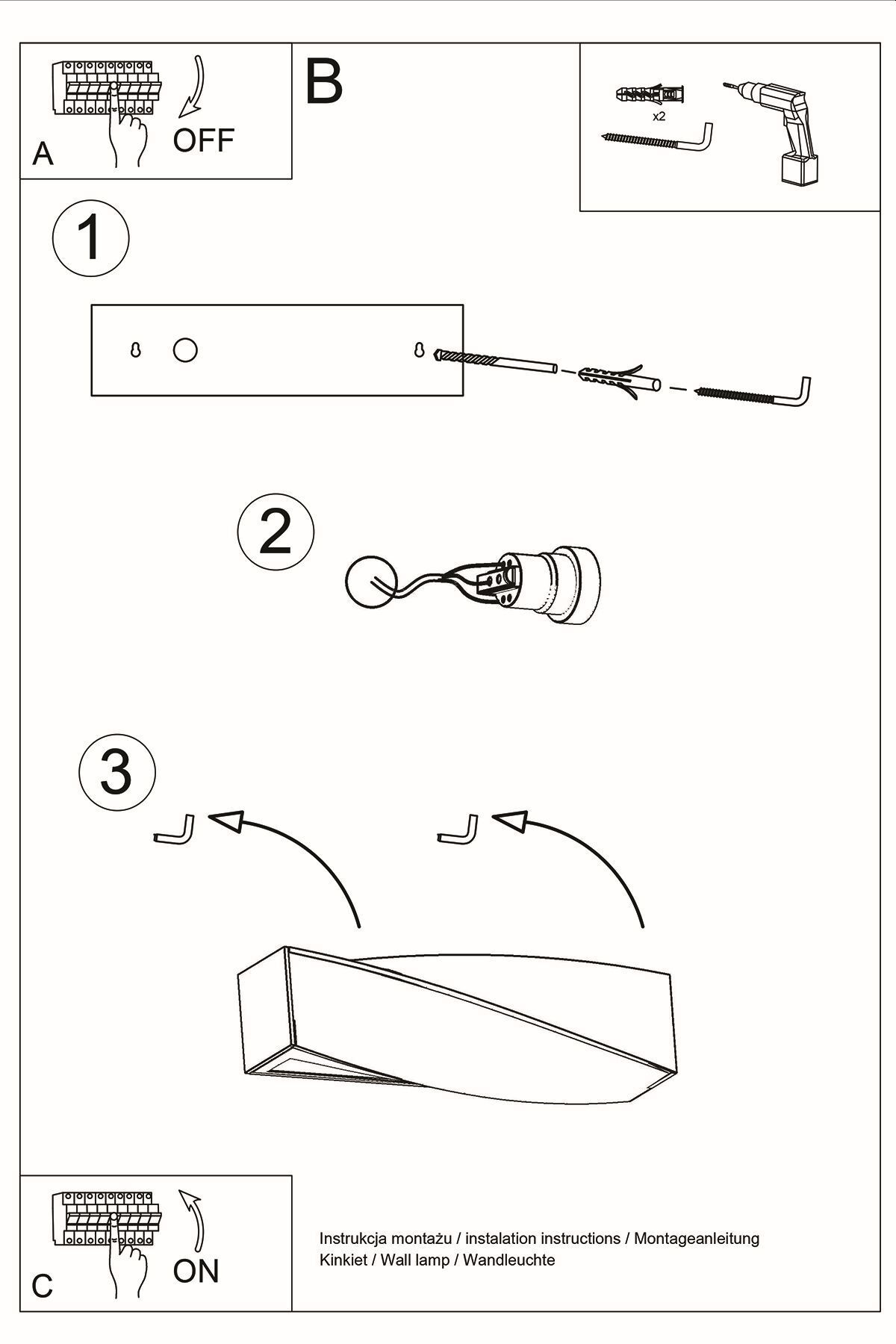 Wandlampe Keramik 42 cm lang Up Down indirekt E27 Grau