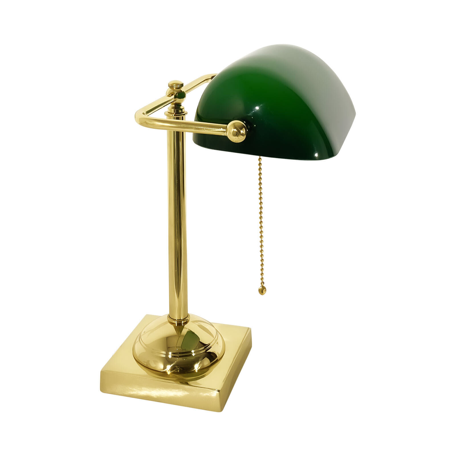 tischlampe-glasleuchte-bankerlampe-messing-lampade-ministero-1x-e27-bis-8w-messing-poliert-gruen-mit-schalter-le108873-01 Tischlampe, Grün, Messing, Schreibtischlampe, Schalterkette