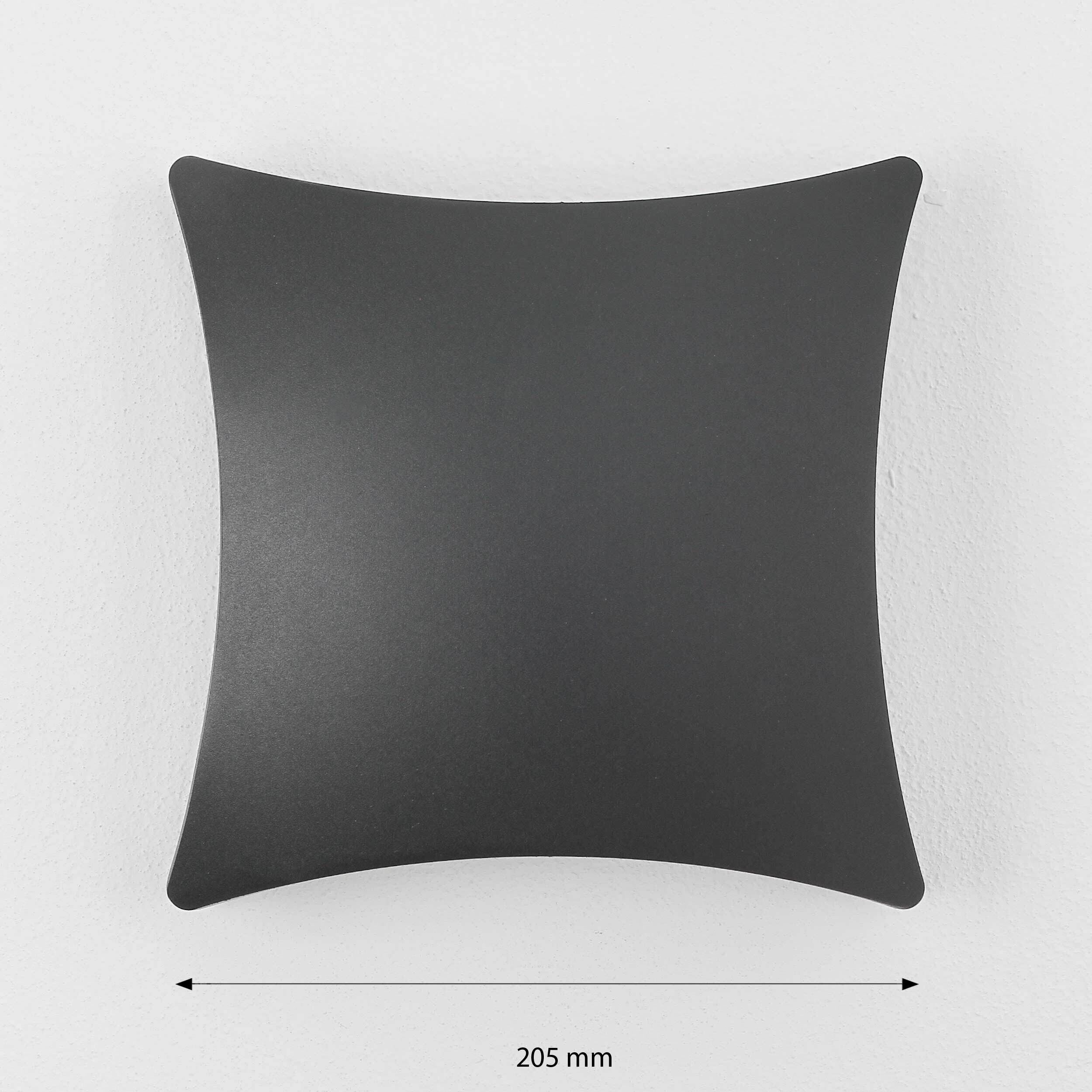LED Wandlampe außen Schwarz Modern B: 20 cm Kissen, Dekoration für Zuhause