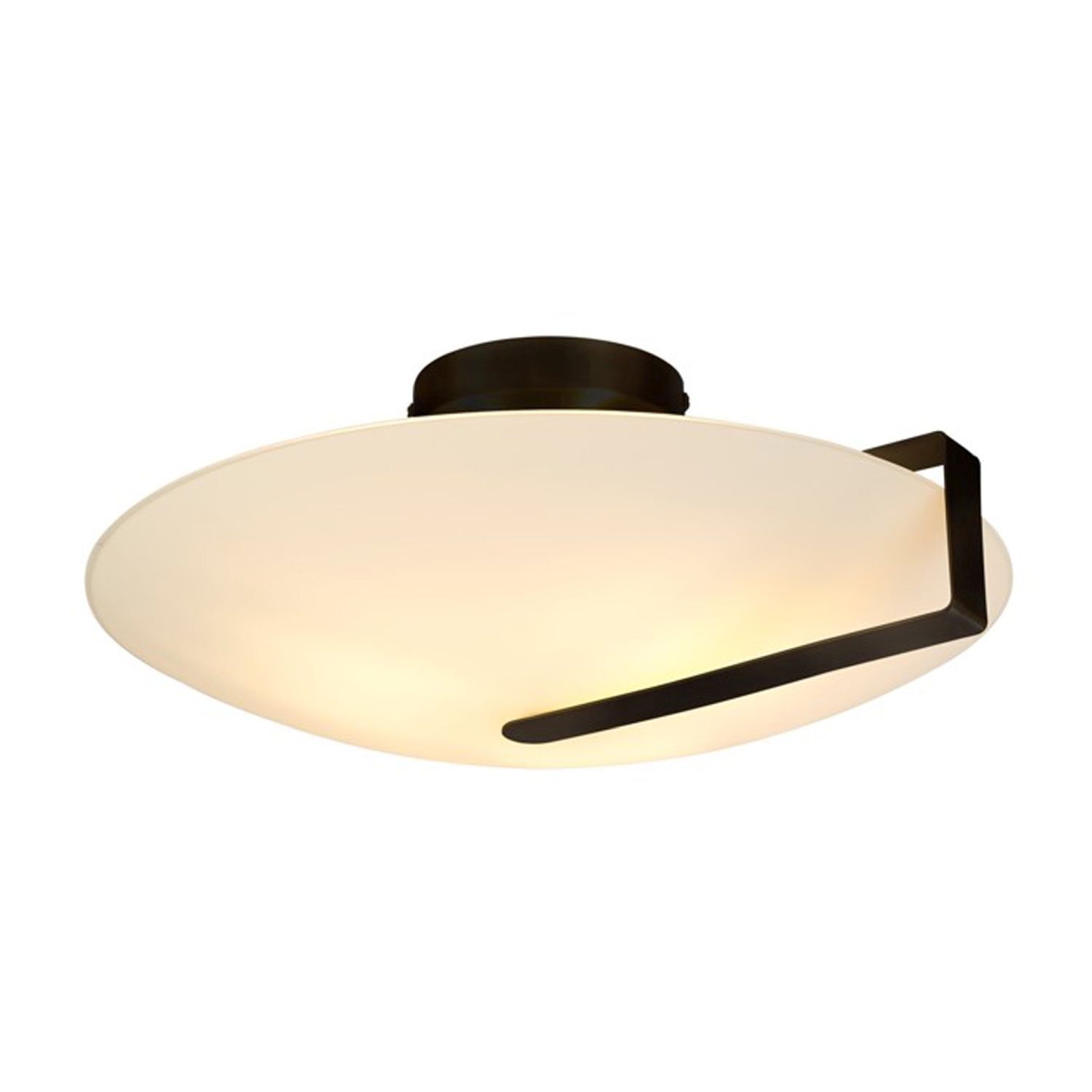 Deckenlampe Glas Metall E27 Ø40,5 cm rund Schwarz Weiß