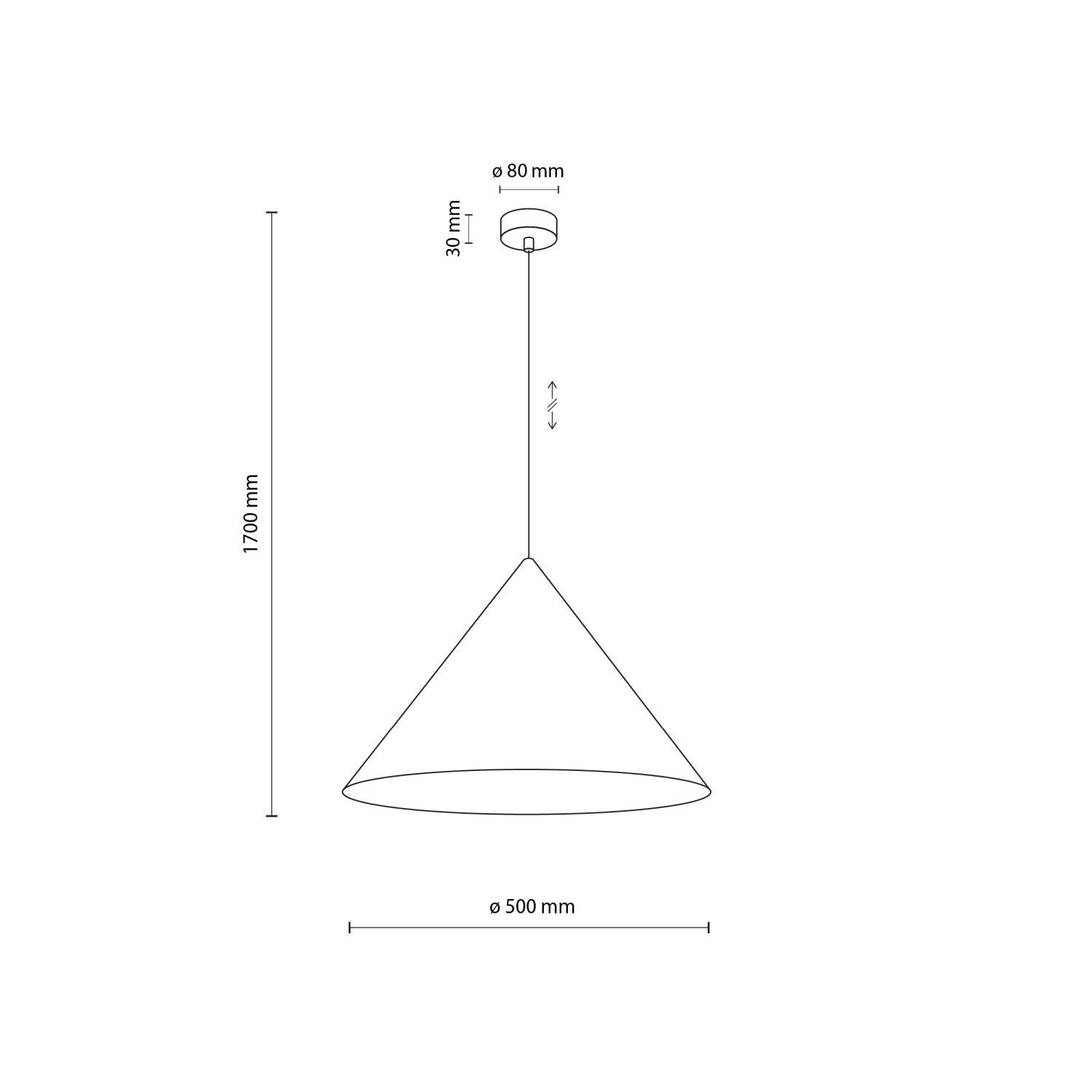 le111313-haengelampe-haengeleuchte-metall-d-50-cm-h-max-170-cm-verstellbar-weiss-e27-retro-7 pendant, Kegelschirm, Deckenleuchte, Durchmesser 500mm, Höhenverstellbar