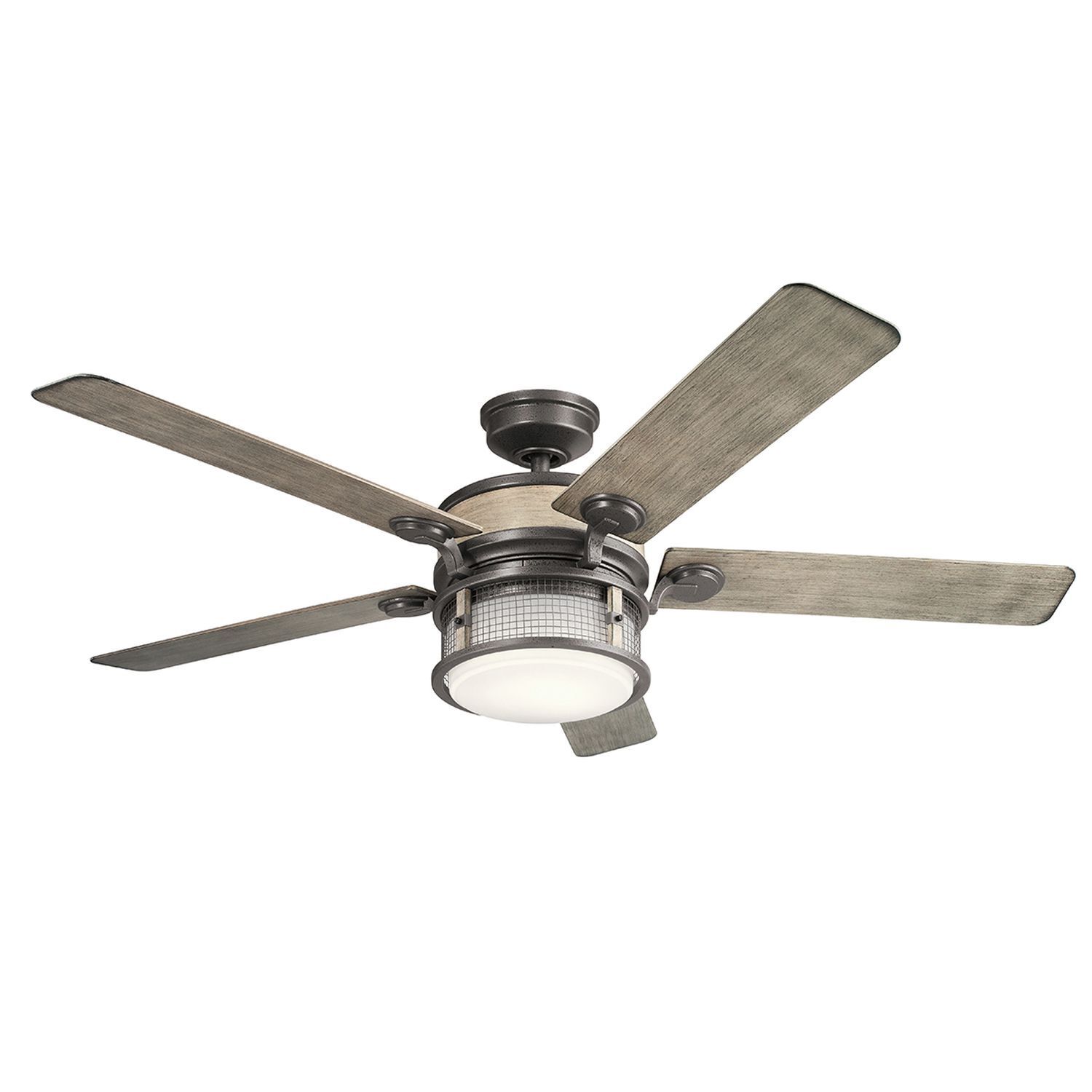 deckenventilator-mit-beleuchtung-grida-1 deckenventilator, ceiling fan, fünfflügel, metall, LED lampe