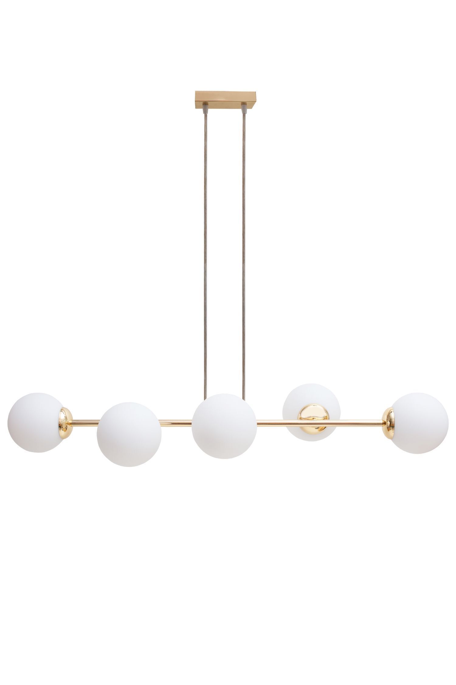 Große Hängelampe blendarm Glas Metall 100 cm E27 Gold hängelampe, gläser, ball, kolben, gold-tone