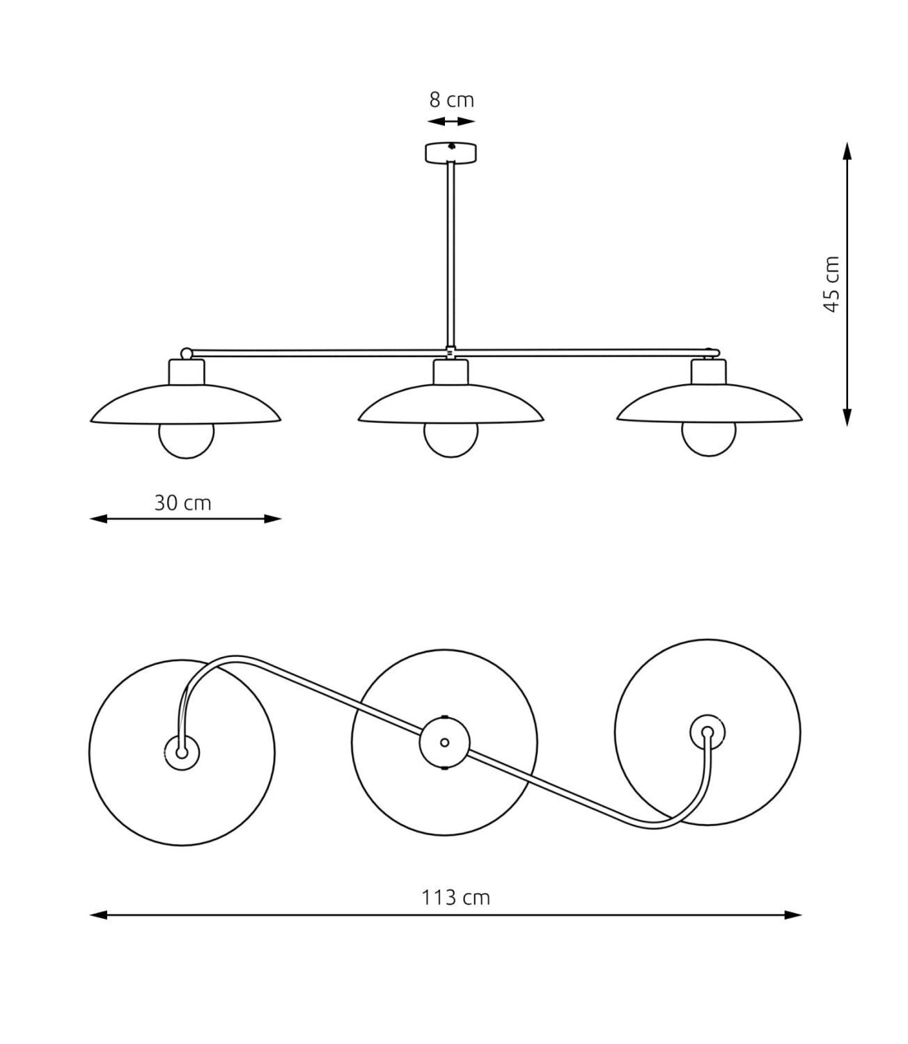 Plafonnier blanc 3 flammes Intemporel E27 L:113 cm Métal Diagramm, Handlung