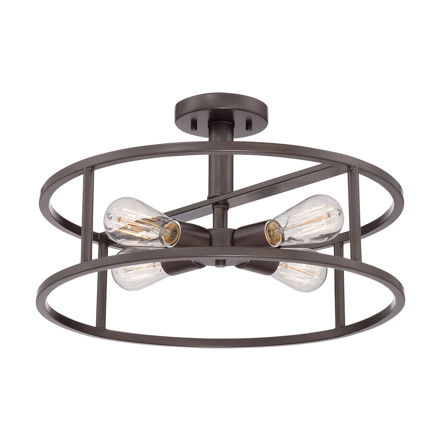 Plafonnier PEROY Bronze Ø46cm à raccourcir Lampe