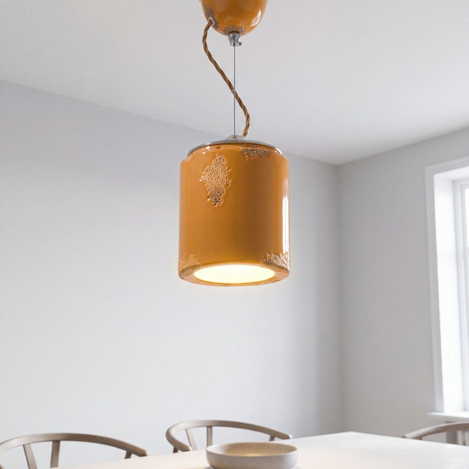 haengelampe-industrie-pendelleuchte-vintage-haengelampe-paolia-1x-e27-bis-53w-gelb-shabby-antik-le113477-02.jpg hängende lampe, orangene keramik, hängendes licht, deckenleuchte, minimalistische dekoration