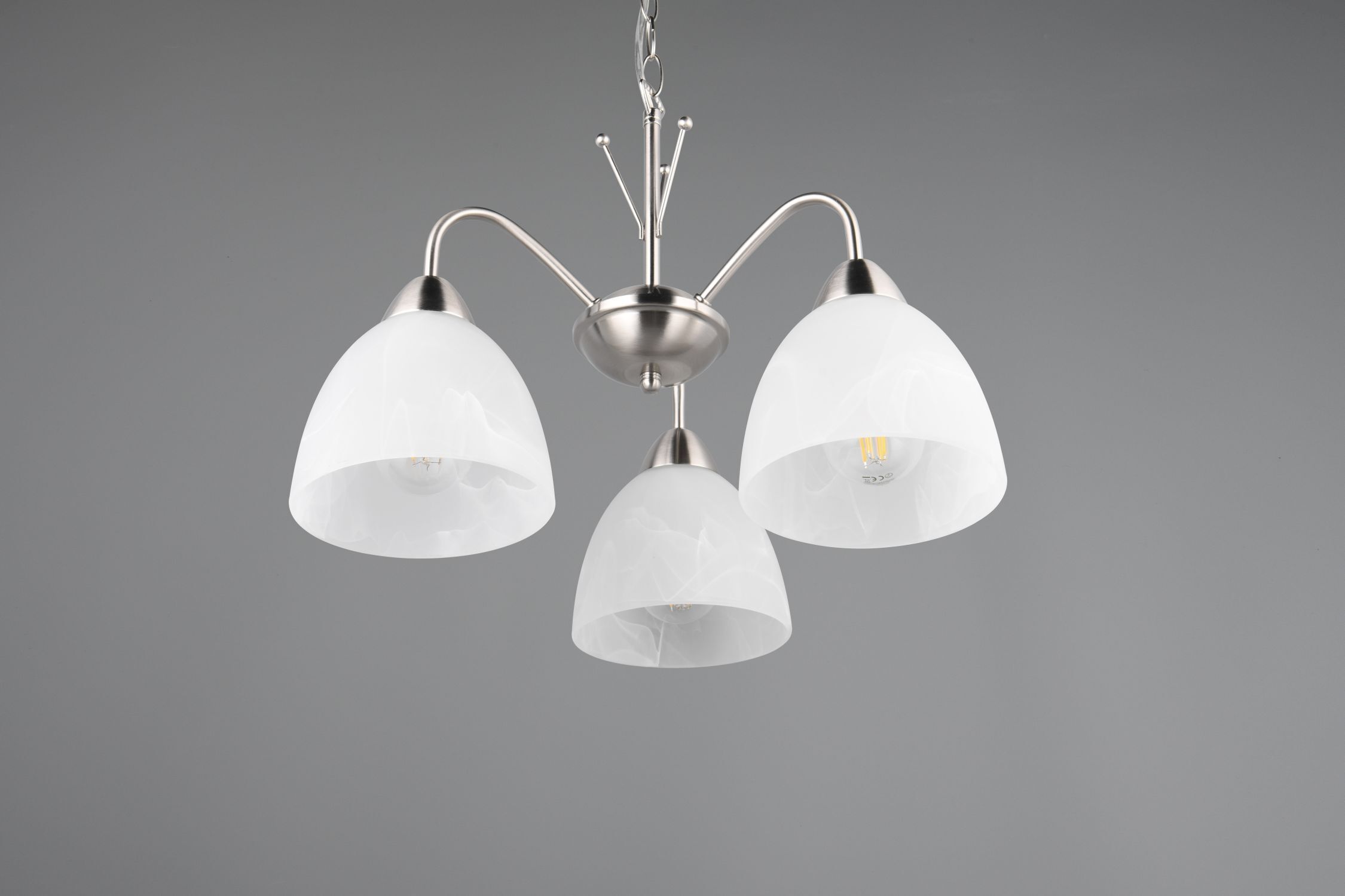 Blendarme Suspension Métal Verre Nickel Blanc E27