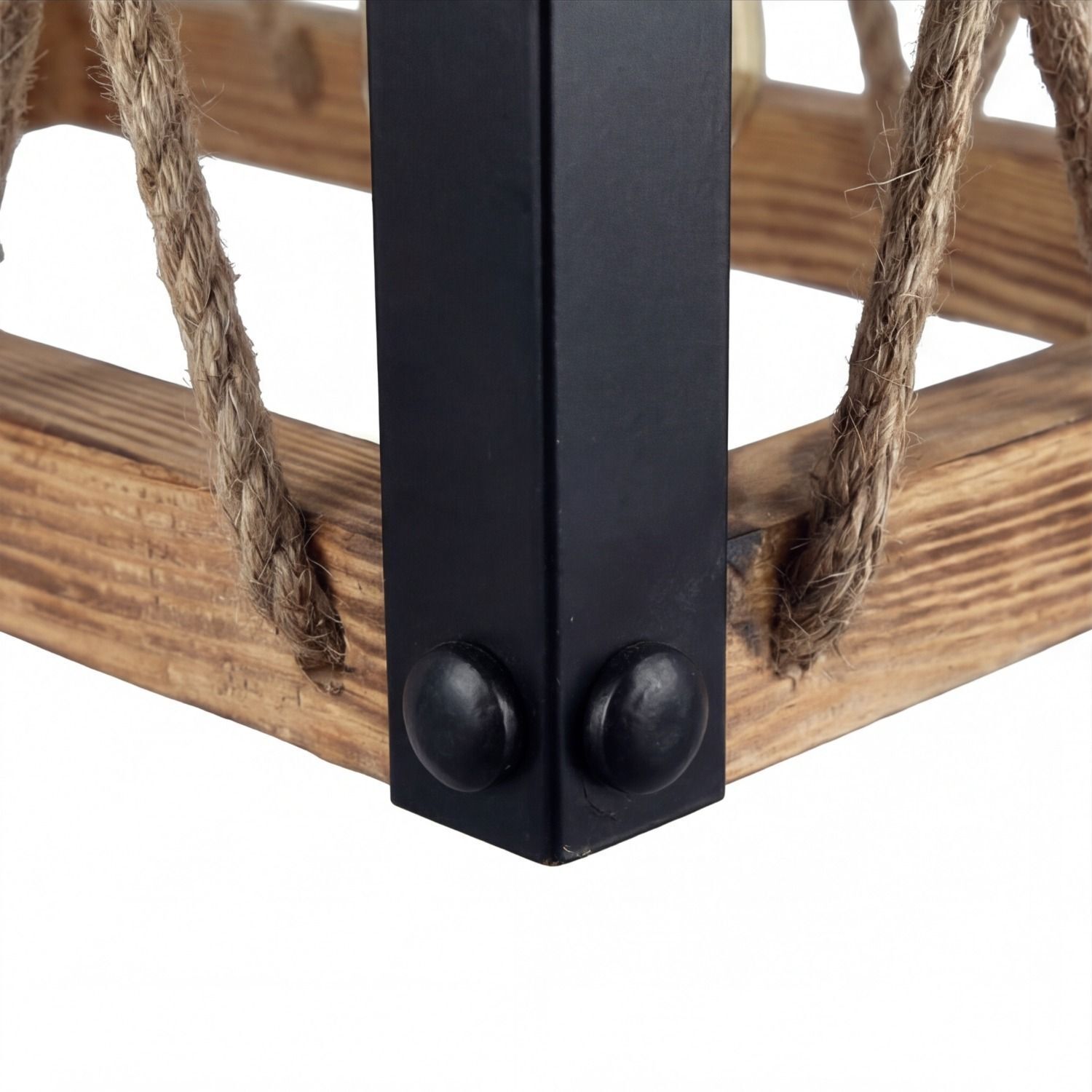 Holz, Holzregal, Korbseil, Metallrahmen, Tragelaschen