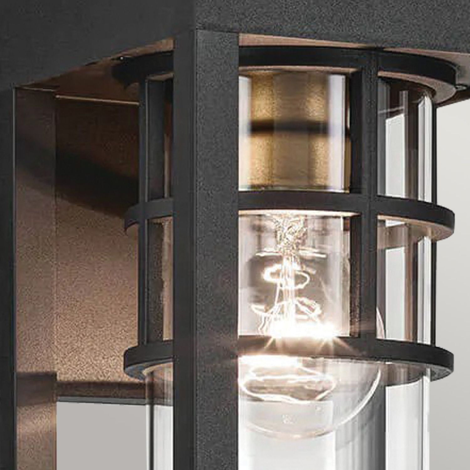 Applique murale extérieure H : 33 cm IP44 Noir E27 carré petit Lampe, Leuchte