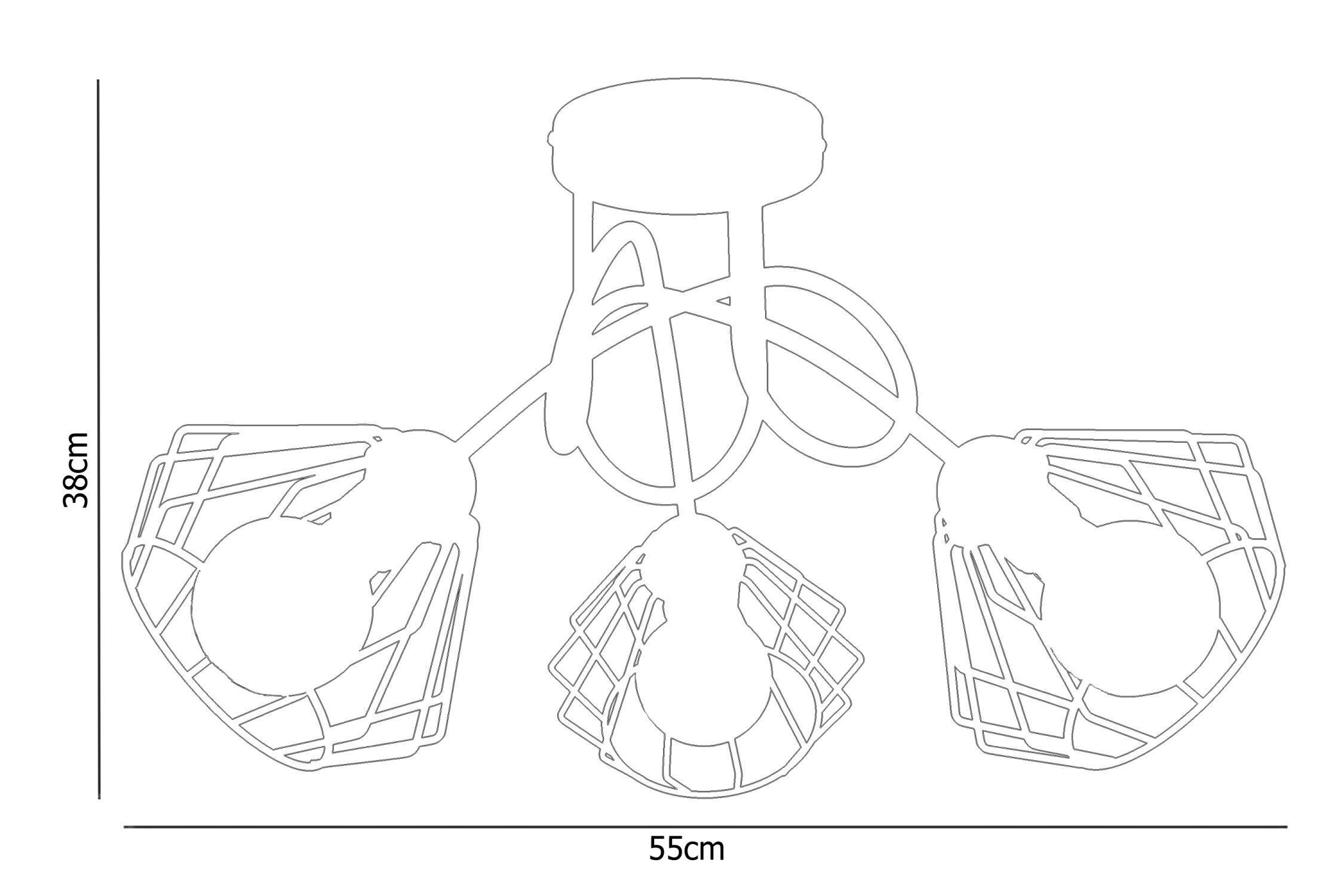 Dekorative Deckenlampe Metall E27 L:55 cm in Schwarz