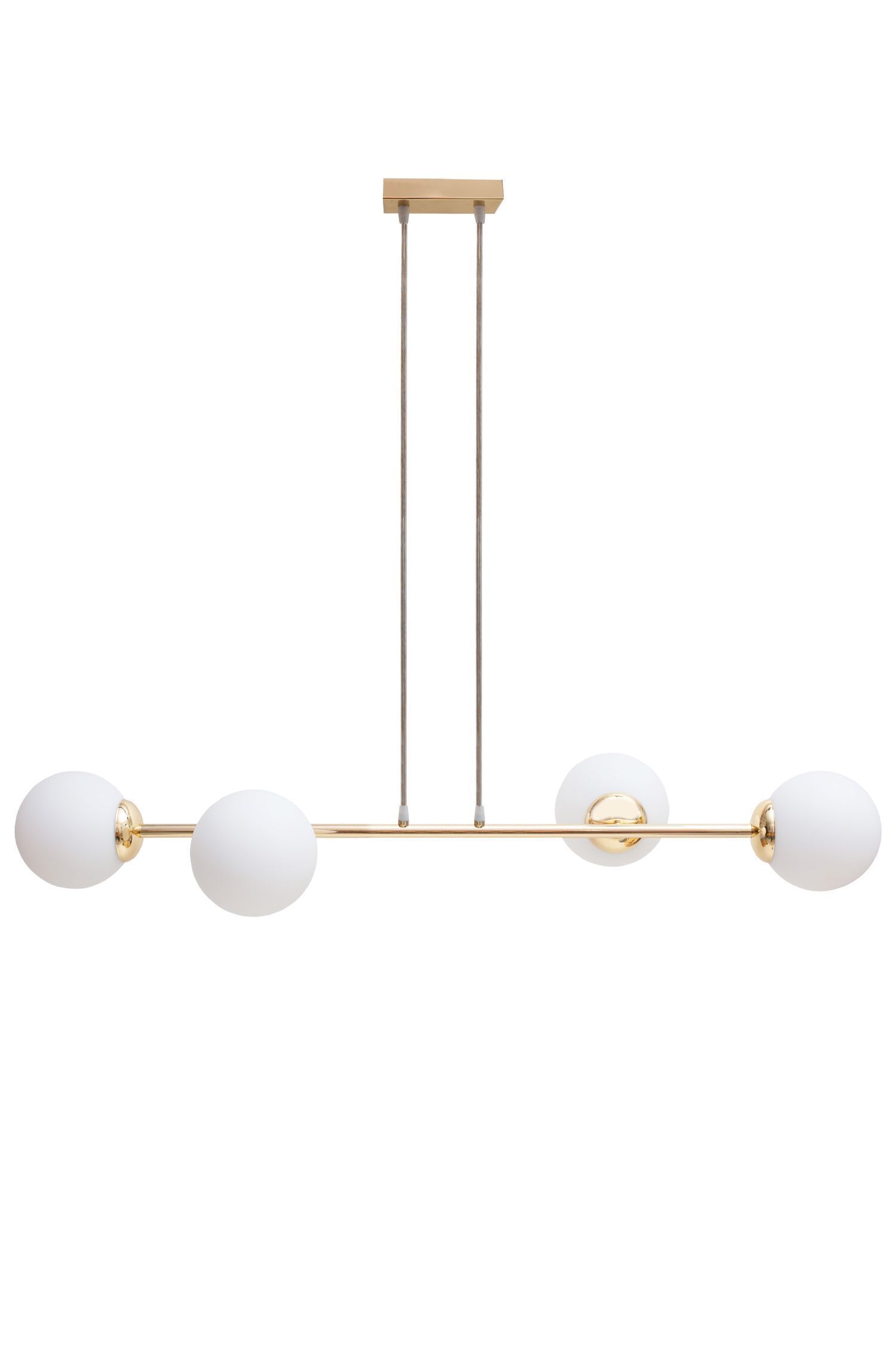 Große Hängelampe blendarm Glas Metall 85 cm E27 in Gold Leuchter, Lampe