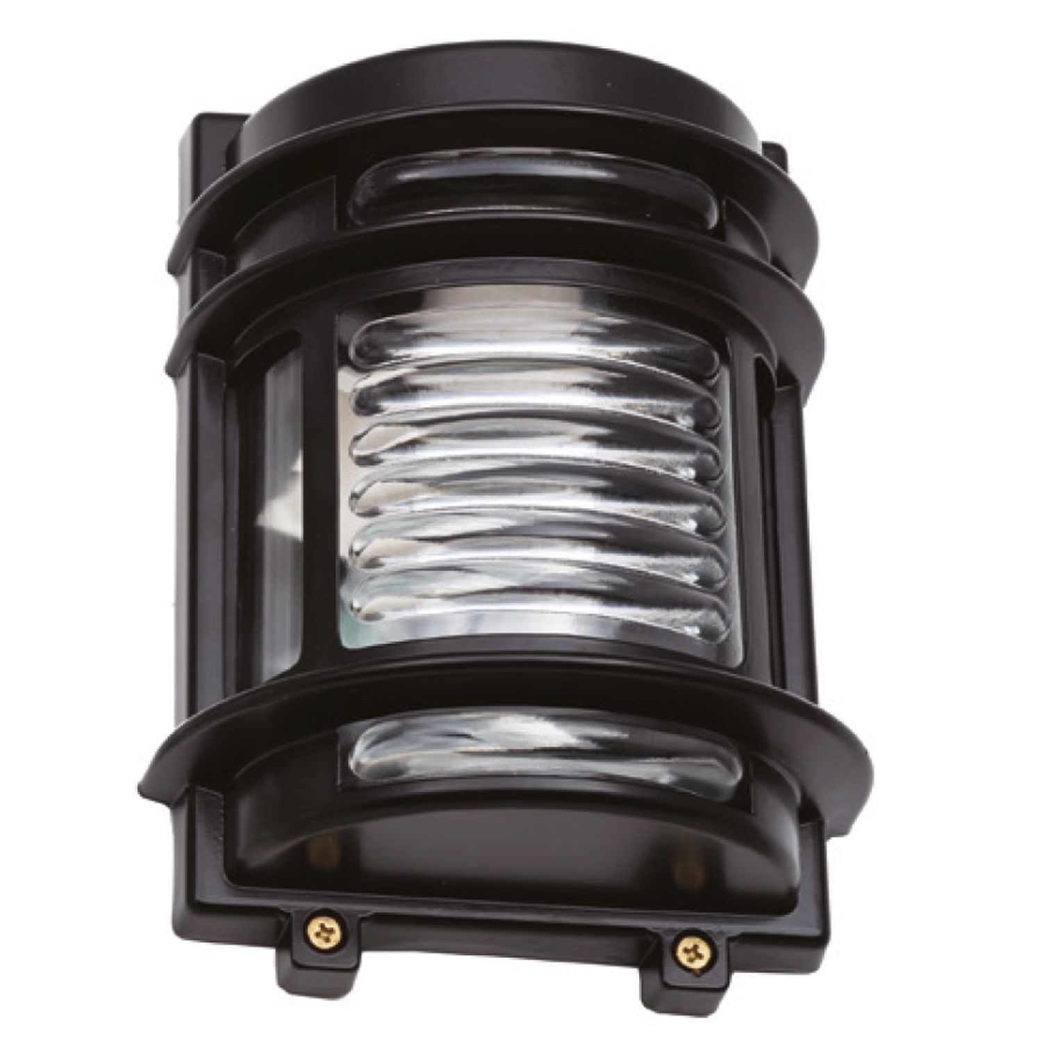 Außenleuchte Wand Messing Glas H: 22 cm IP64 Schwarz Licht, Spule, Spirale, Postfach