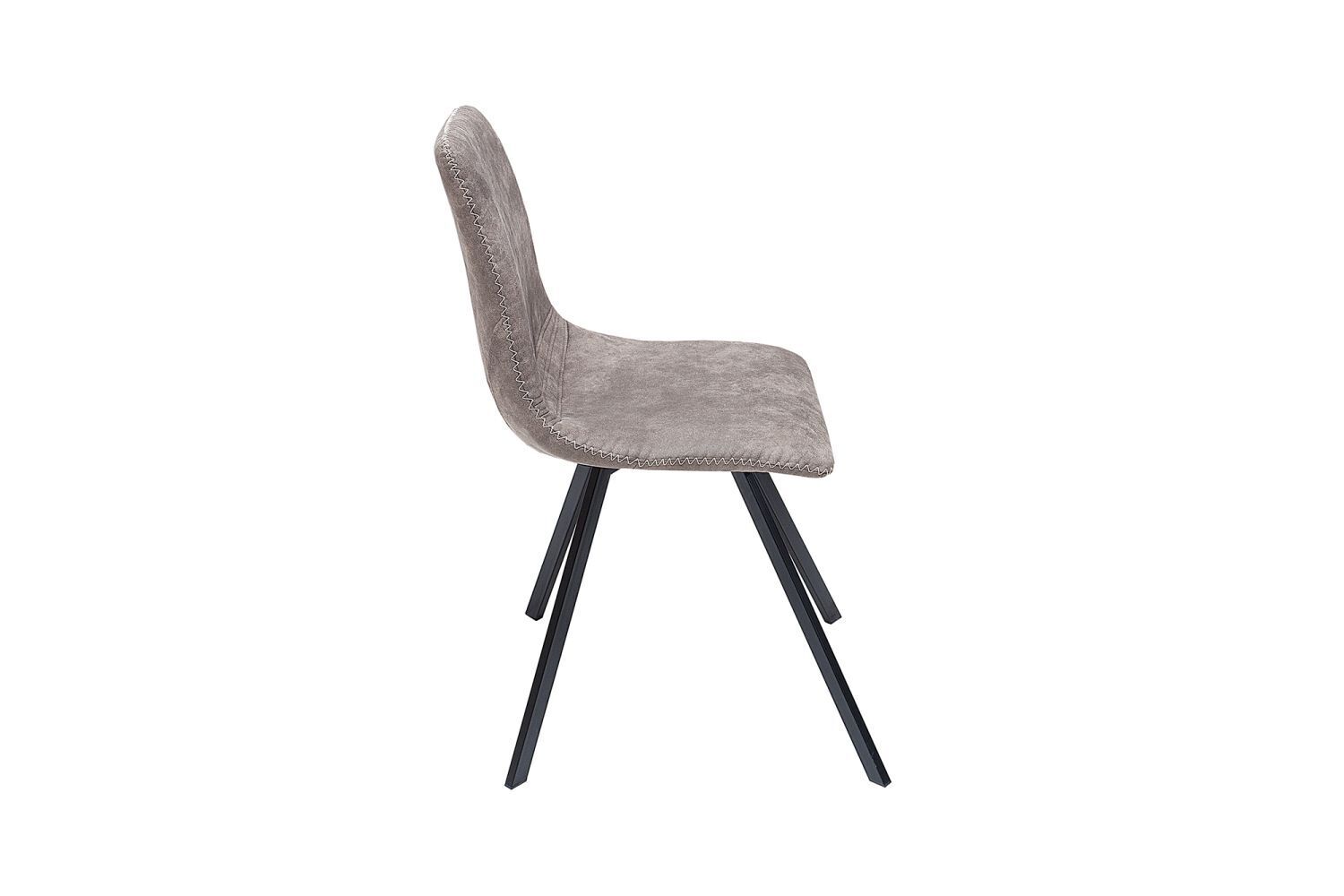 Chaise de salle à manger Microfibre métal 47 cm en taupe gris noir Stuhl, Mobiliar