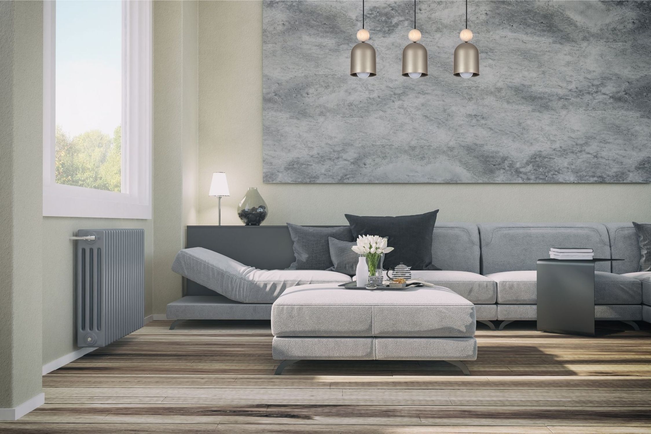 Wohnliche Pendelleuchte Champagner Metall Holz 3-flmg Moebel, Inneneinrichtung