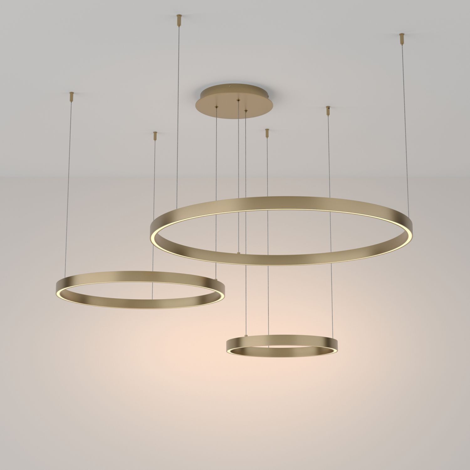 Lustre LED Aluminium Ø 80 cm H : max. 120 cm rond