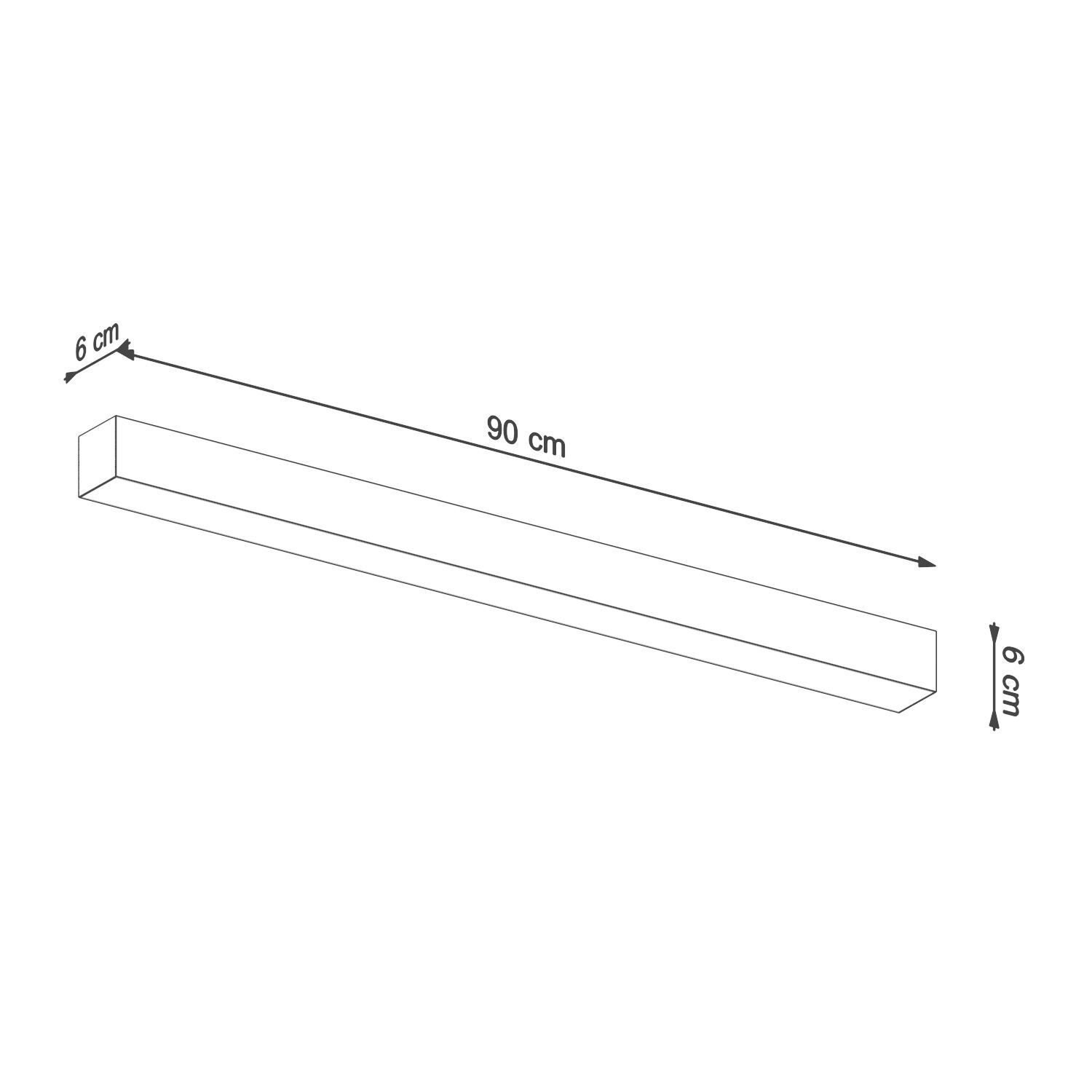 Applique murale LED noire Downlight 90 cm allongée 3000 K