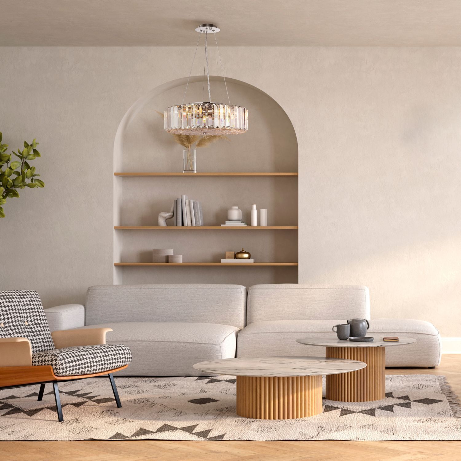 Pendelleuchte Metall Glas D: 40 cm H: max. 85,8 cm E27 Dekoration für Zuhause, Mobiliar, Wohnzimmer, Tabelle, Kaffeetisch