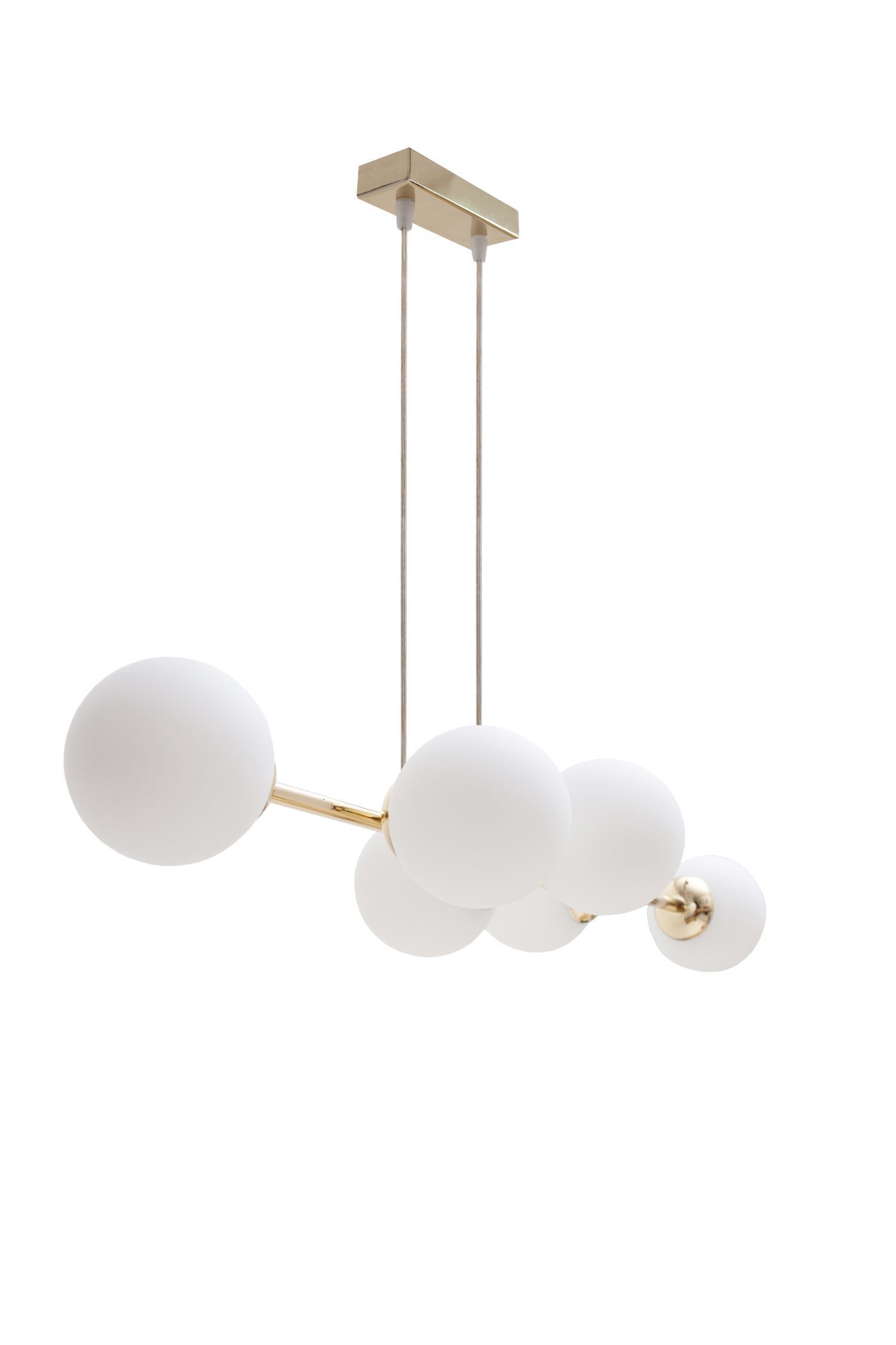 Große Hängelampe blendarm Glas Metall 100 cm E27 Gold Lampe, Kronleuchter, Leuchte, Deckenventilator, Deckenleuchte