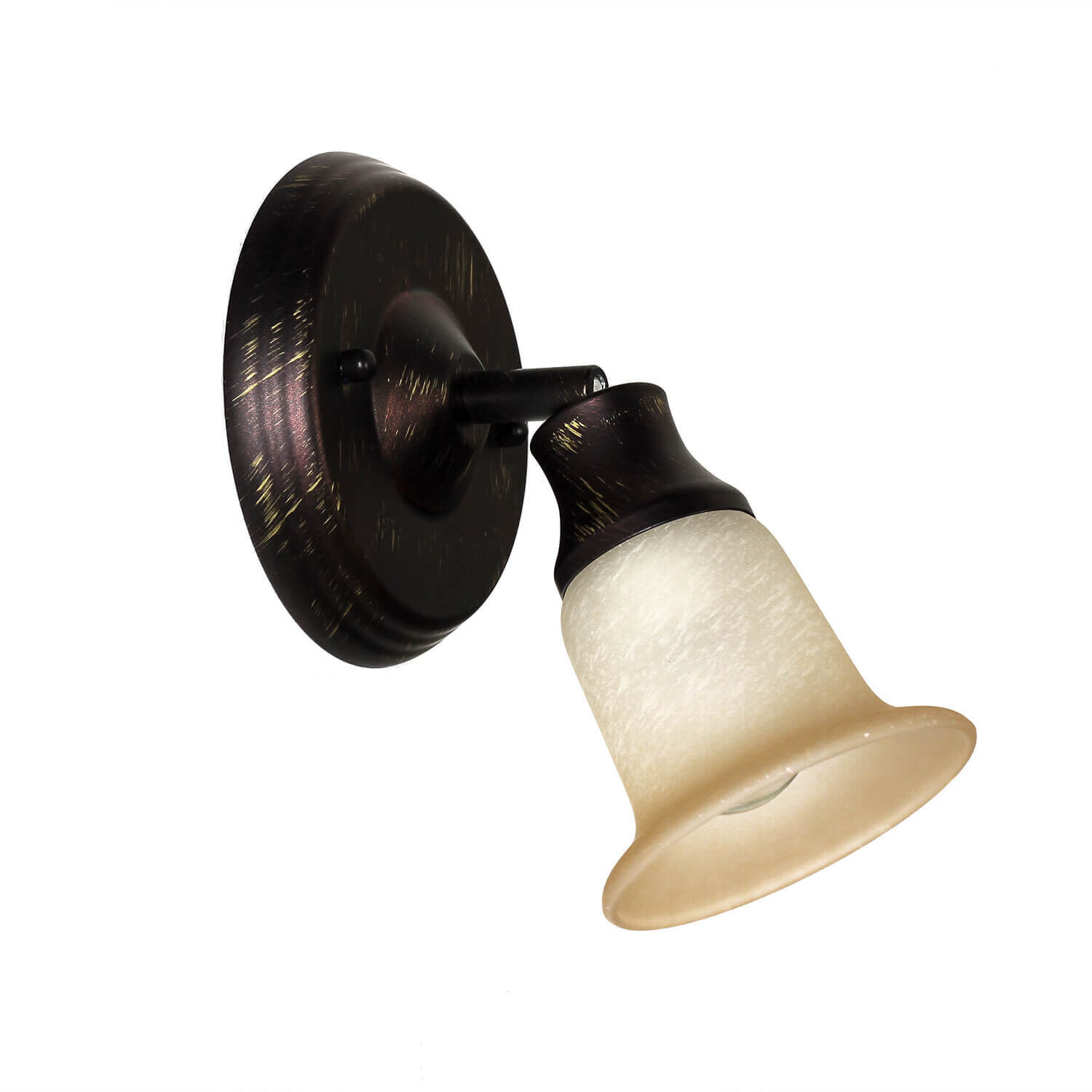 Wandleuchte, Wandlampe, Messing, Bronzefarben, Glaslampe