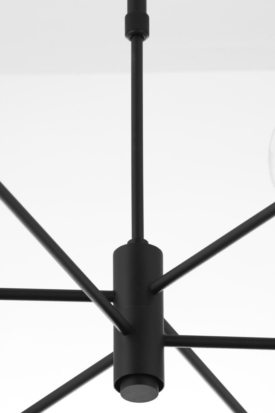 Deckenlampe Schwarz Metall Glas L:94 cm G9 GU10 6-flmg Leuchter, Lampe