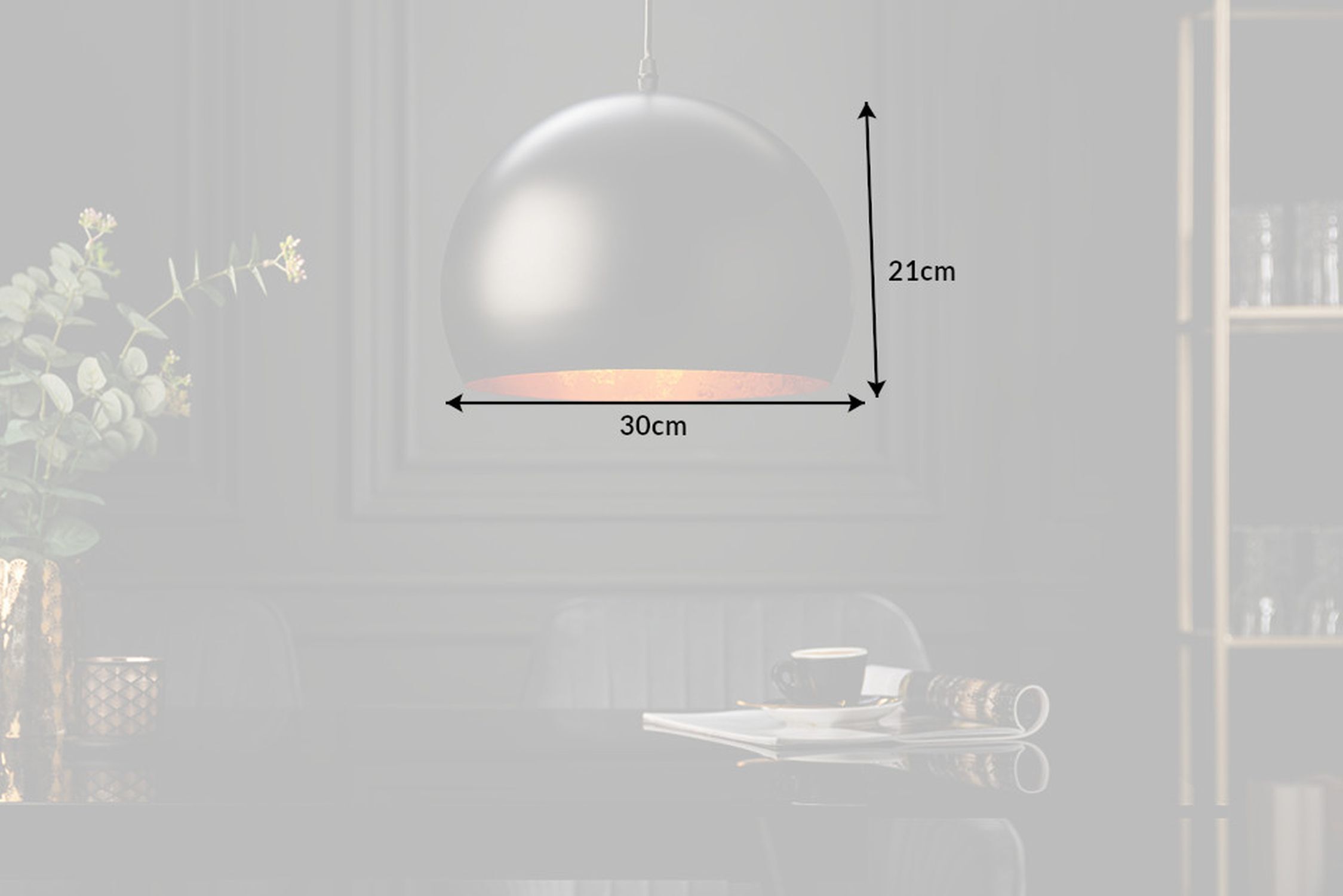 Suspension ronde Noir Or Métal Ø30 cm Rétro Suspension ronde Noir Or Métal Ø30 cm Rétro