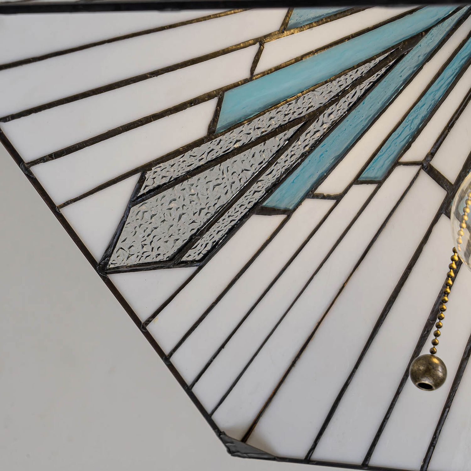 Pendelleuchte Tiffany Stil Zugschalter B: 38 cm Glas Metall Kunst, Drinnen, Innenarchitektur, Schmuck, Halskette