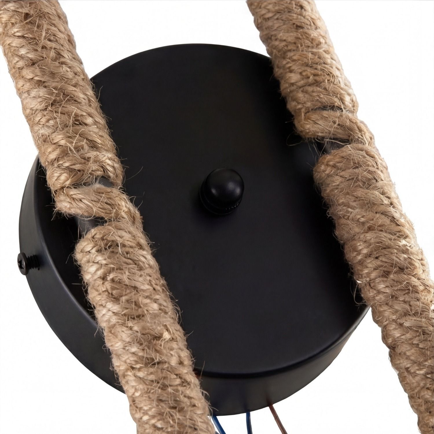 Wandlampe Metall Rauchglas E27 B: 40 cm 2-flammig hängende lampe, Seil-Kabel, schwarze Leuchte, runder Schirm, industrielle Beleuchtung